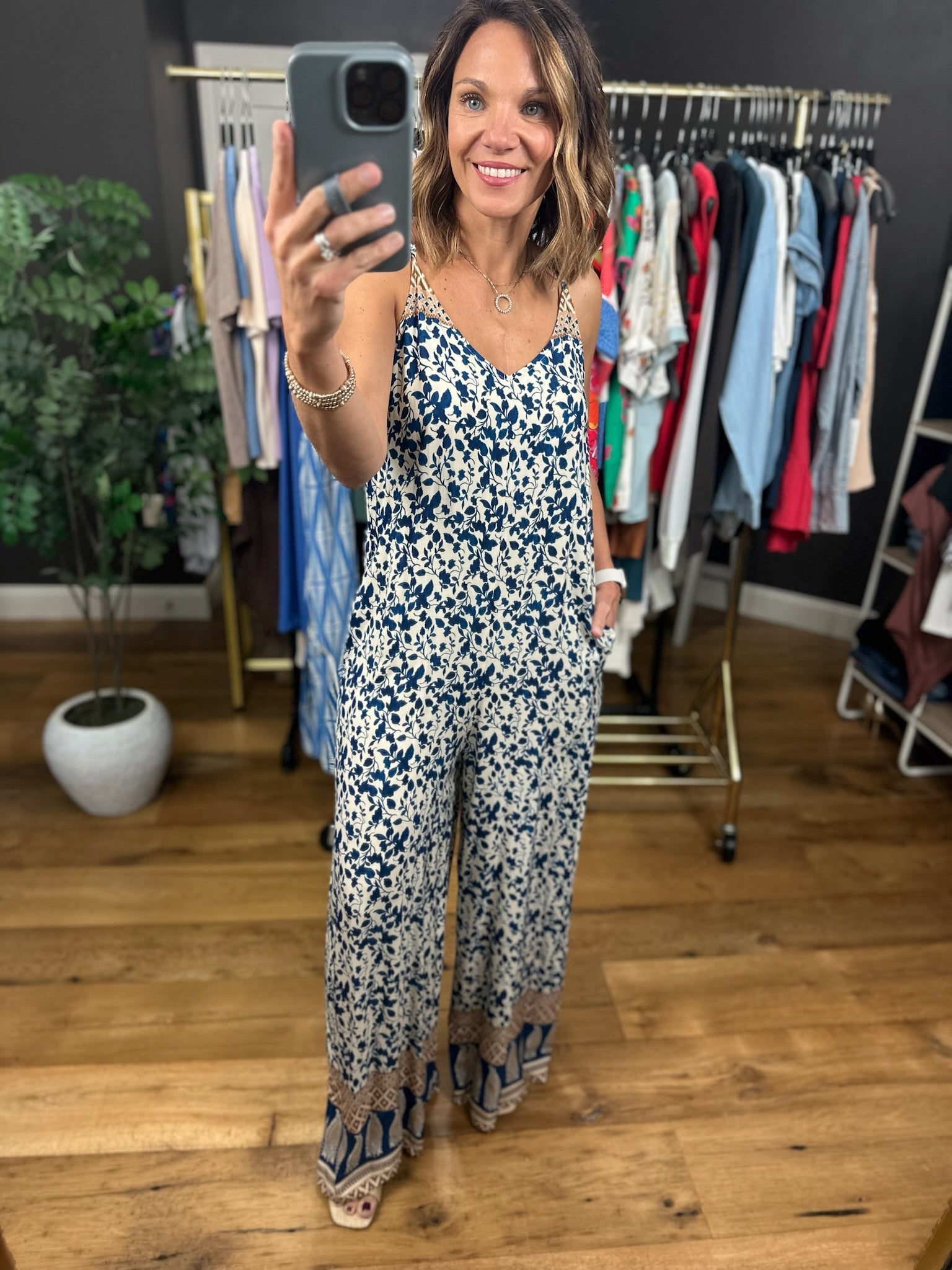 Haven't Met You Yet Patterned Jumpsuit-Jumpsuits-ee:some-Anna Kaytes Boutique, Women's Fashion Boutique in Grinnell, Iowa