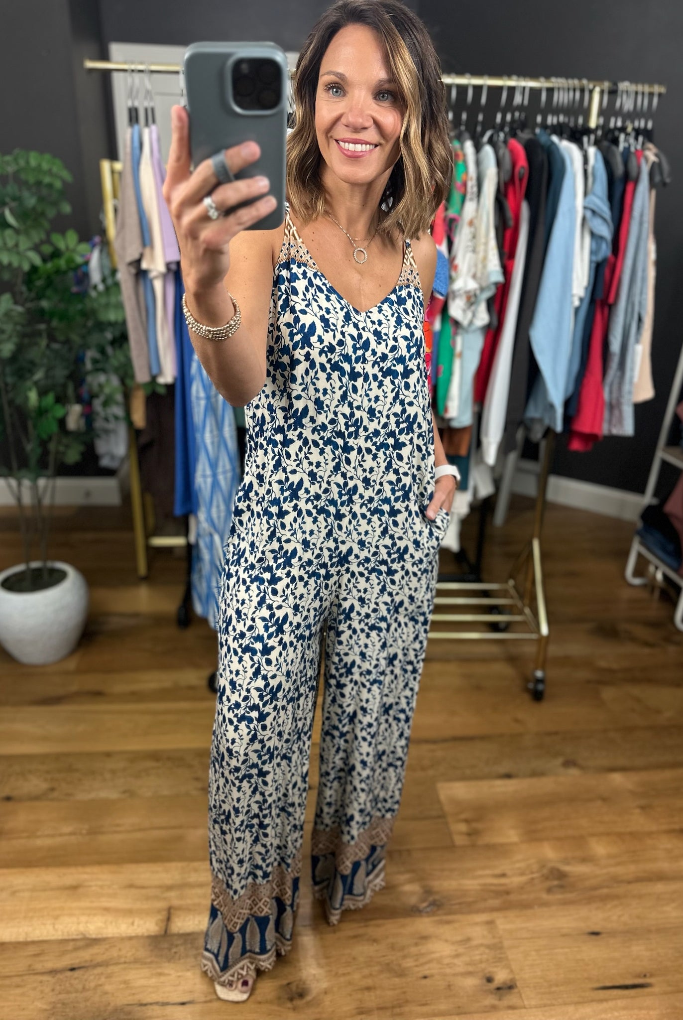 Haven't Met You Yet Patterned Jumpsuit-Jumpsuits-ee:some-Anna Kaytes Boutique, Women's Fashion Boutique in Grinnell, Iowa
