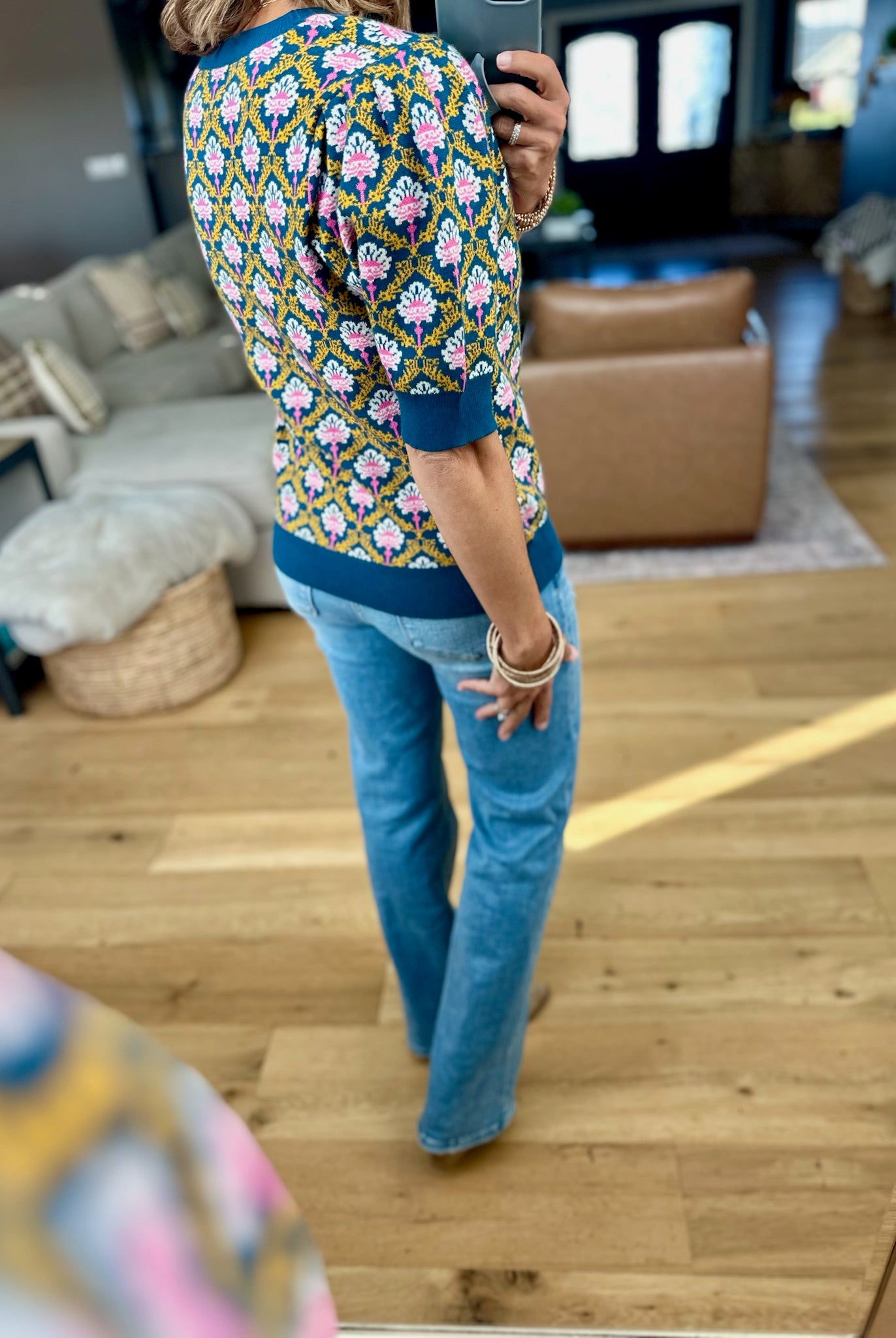 Into Dusk Peacock Knit Top-& Merci-Anna Kaytes Boutique, Women's Fashion Boutique in Grinnell, Iowa