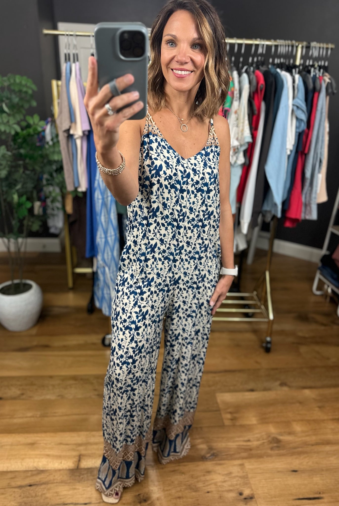 Haven't Met You Yet Patterned Jumpsuit-Jumpsuits-ee:some-Anna Kaytes Boutique, Women's Fashion Boutique in Grinnell, Iowa