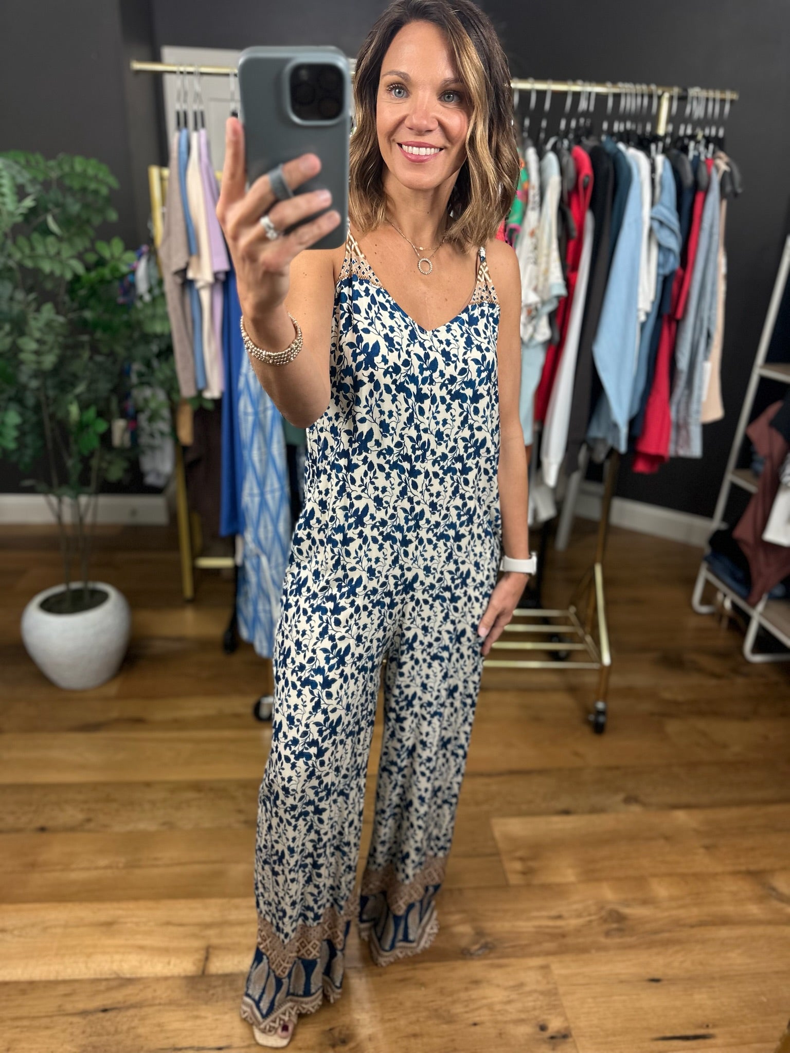 Haven't Met You Yet Patterned Jumpsuit-Jumpsuits-ee:some-Anna Kaytes Boutique, Women's Fashion Boutique in Grinnell, Iowa