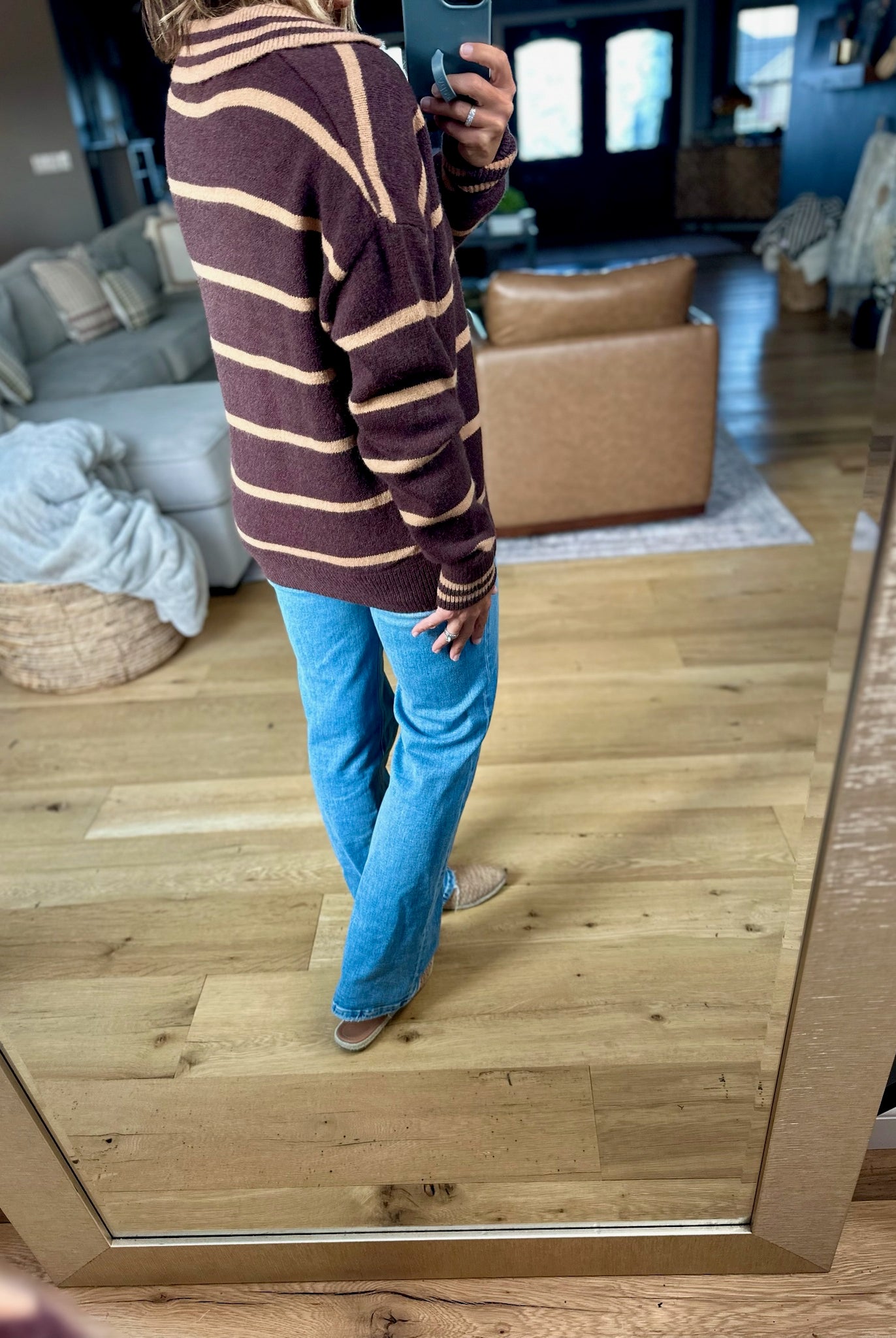 One Or The Other Striped Collared Sweater-& Merci-Anna Kaytes Boutique, Women's Fashion Boutique in Grinnell, Iowa