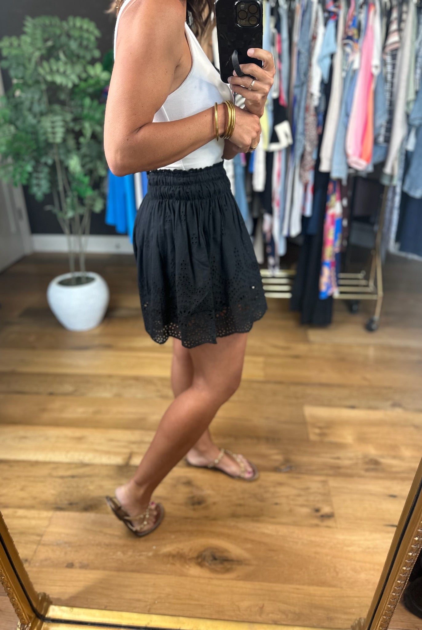 She's All That Eyelet-Detail Shorts-Shorts-Entro-Anna Kaytes Boutique, Women's Fashion Boutique in Grinnell, Iowa
