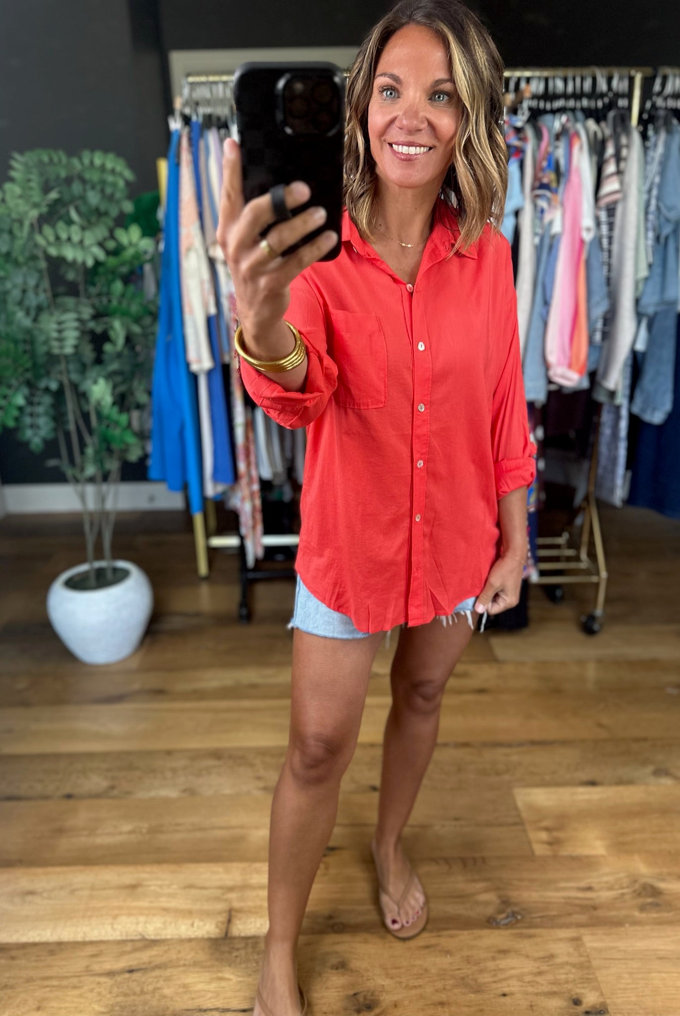 Honest Opinions Button-Down Top-Long Sleeves-Be Cool-Anna Kaytes Boutique, Women's Fashion Boutique in Grinnell, Iowa