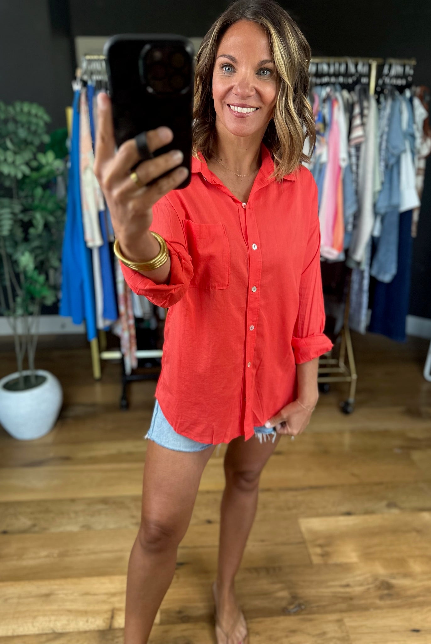 Honest Opinions Button-Down Top-Long Sleeves-Be Cool-Anna Kaytes Boutique, Women's Fashion Boutique in Grinnell, Iowa