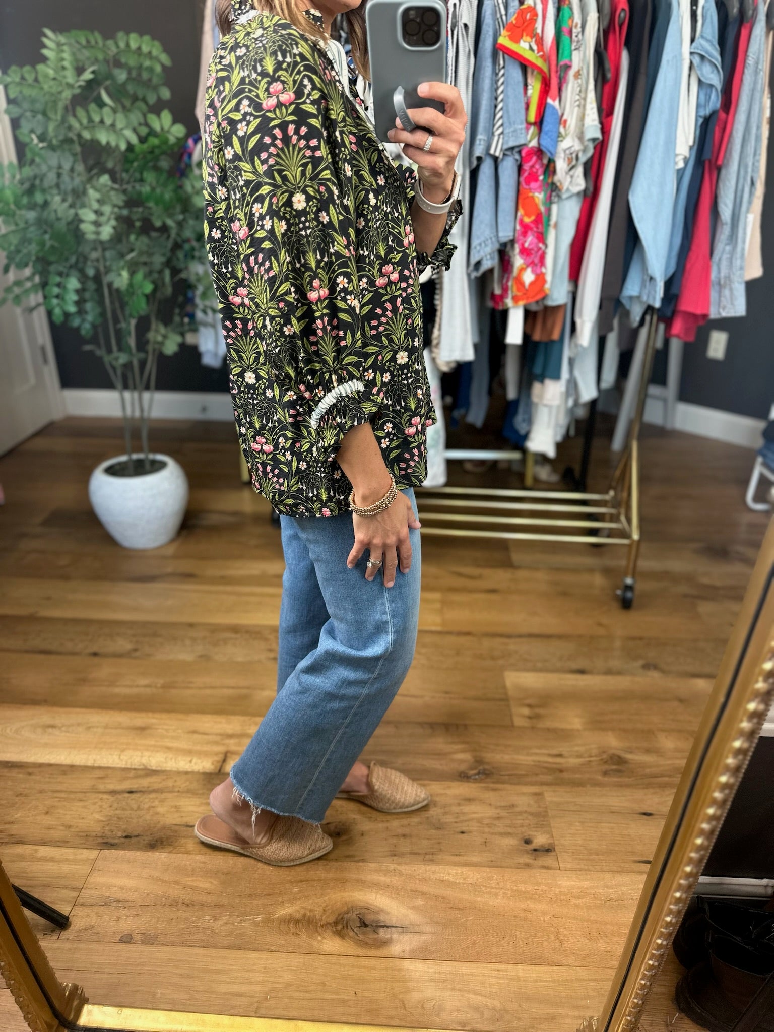 Overcome Fate Floral Top-Long Sleeves-Umgee-Anna Kaytes Boutique, Women's Fashion Boutique in Grinnell, Iowa