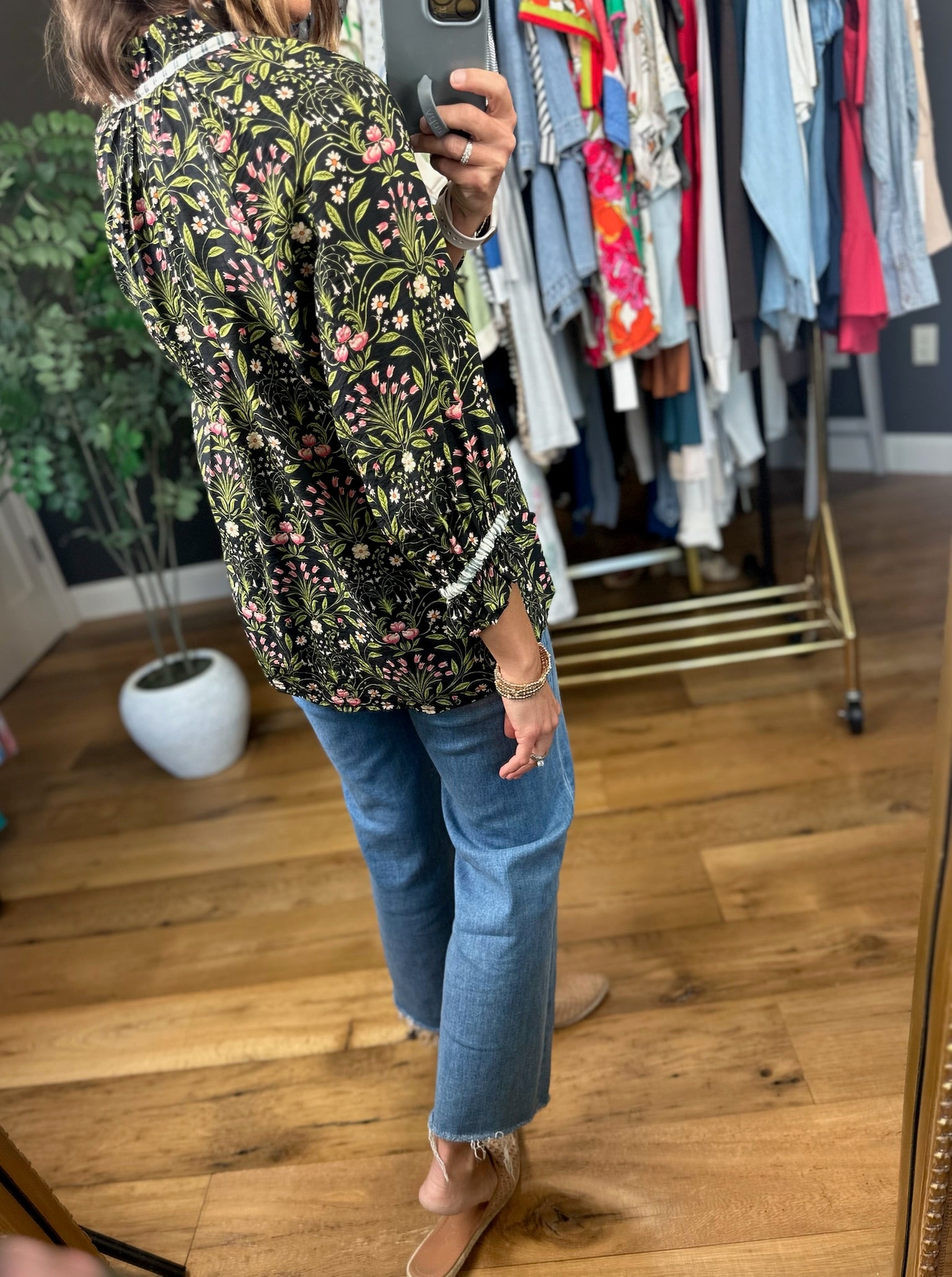 Overcome Fate Floral Top-Long Sleeves-Umgee-Anna Kaytes Boutique, Women's Fashion Boutique in Grinnell, Iowa