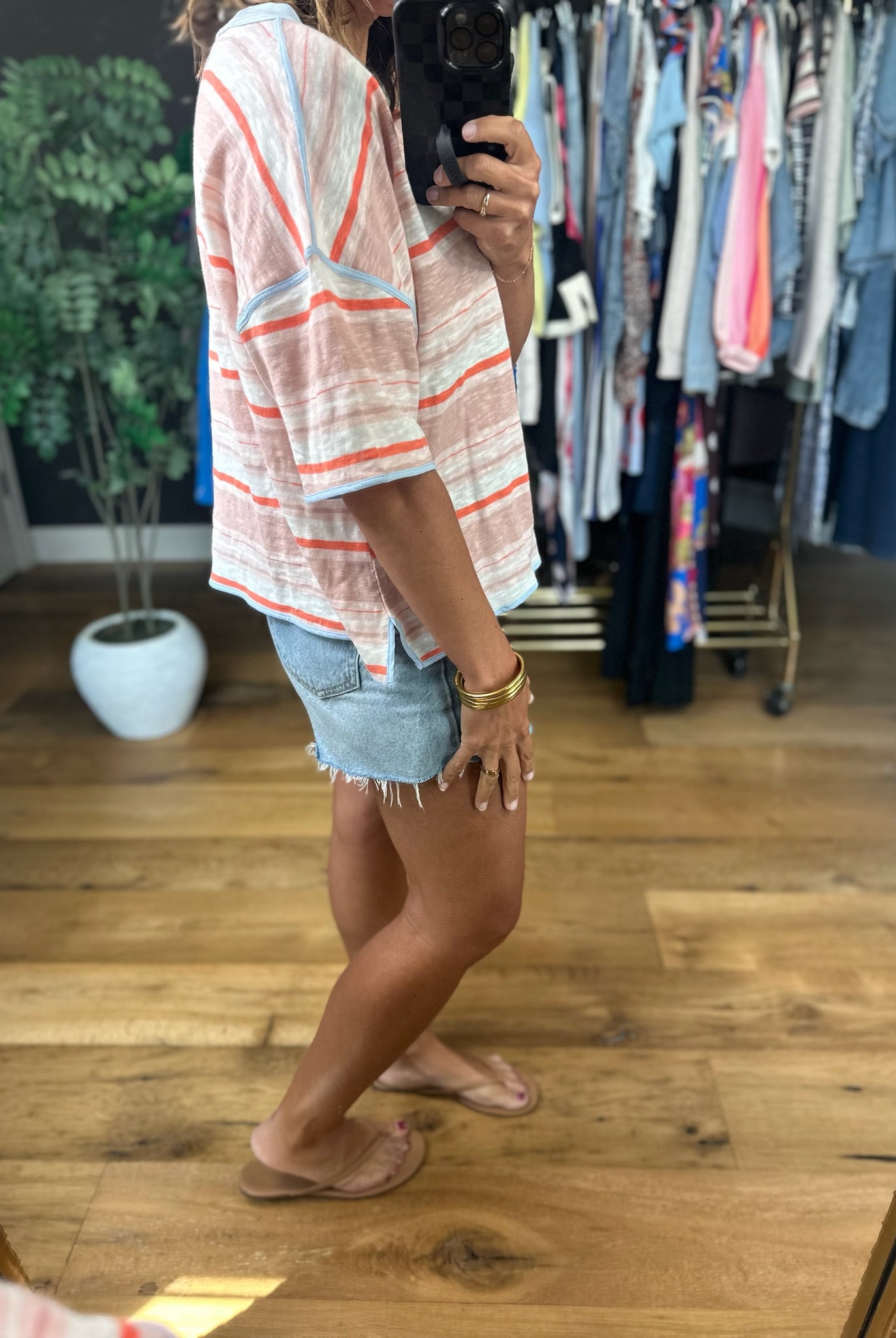 Keep You Humble Striped Top-Short Sleeves-ee:some-Anna Kaytes Boutique, Women's Fashion Boutique in Grinnell, Iowa
