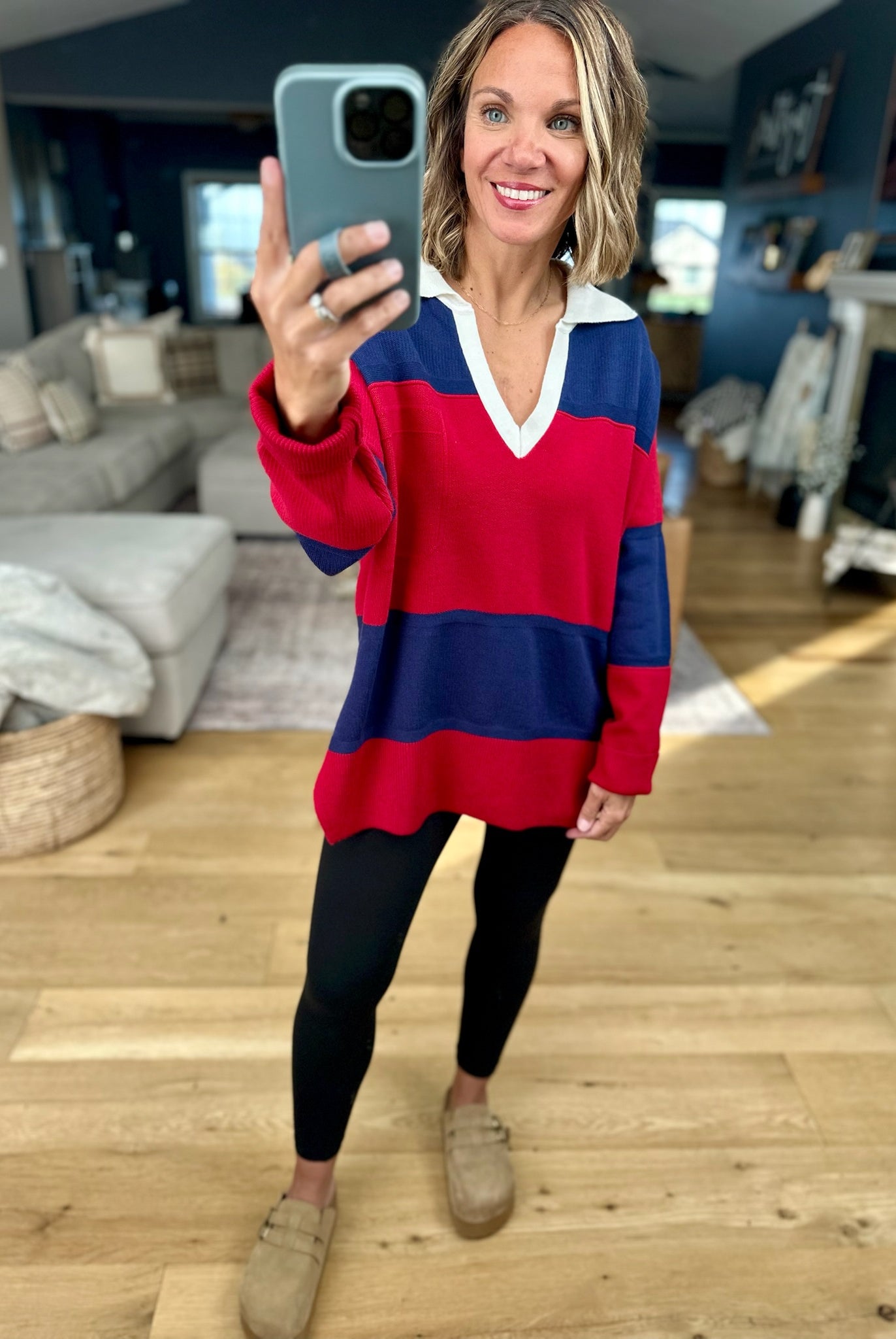 Talk To Me V-Neck Collared Knit-By Together-Anna Kaytes Boutique, Women's Fashion Boutique in Grinnell, Iowa