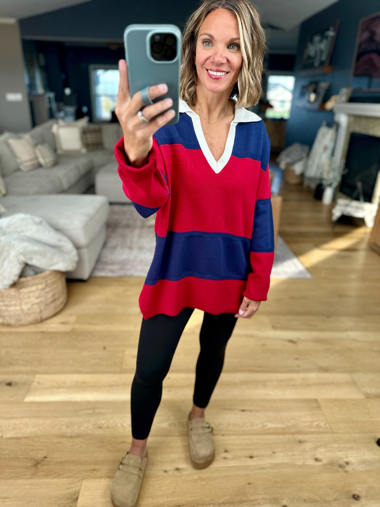 Talk To Me V-Neck Collared Knit-By Together-Anna Kaytes Boutique, Women's Fashion Boutique in Grinnell, Iowa