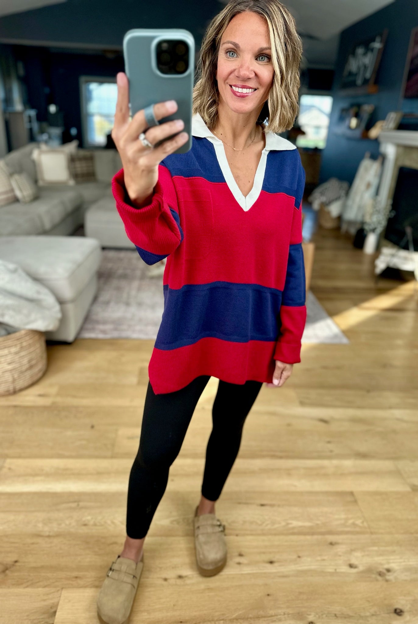 Talk To Me V-Neck Collared Knit-By Together-Anna Kaytes Boutique, Women's Fashion Boutique in Grinnell, Iowa