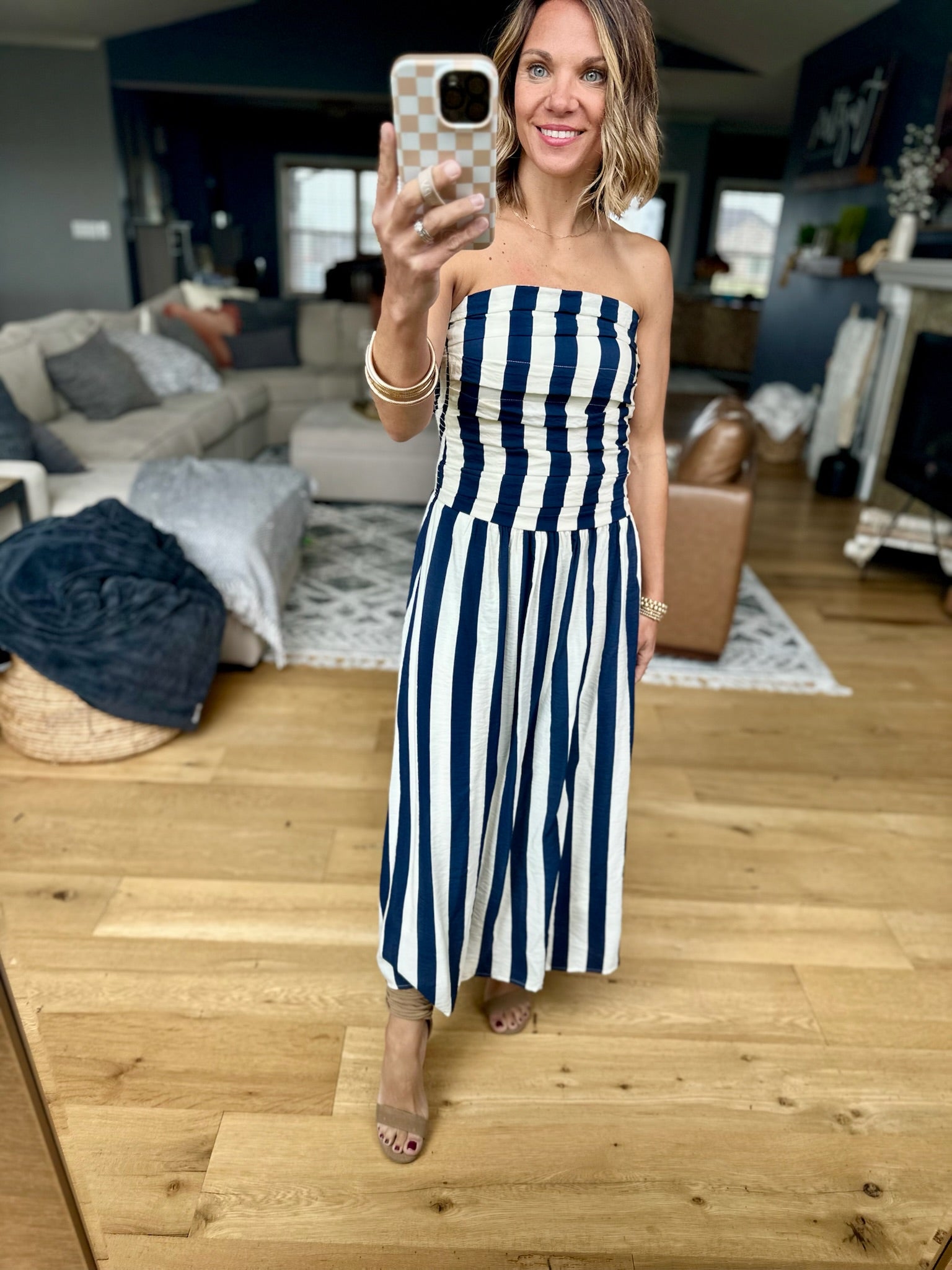 Little By Little Striped Dress - Navy-Blu Pepper-Anna Kaytes Boutique, Women's Fashion Boutique in Grinnell, Iowa
