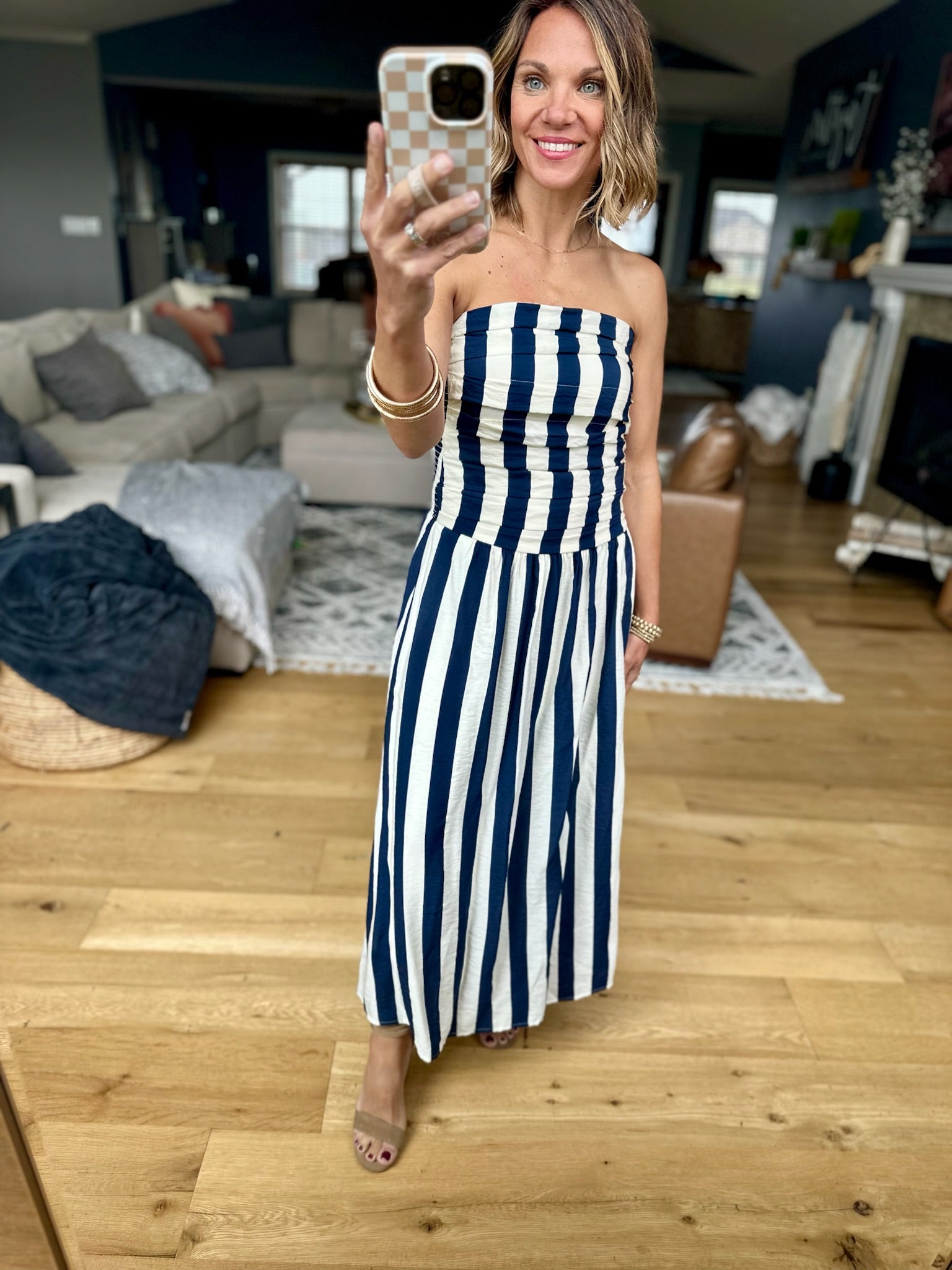 Little By Little Striped Dress - Navy-Blu Pepper-Anna Kaytes Boutique, Women's Fashion Boutique in Grinnell, Iowa