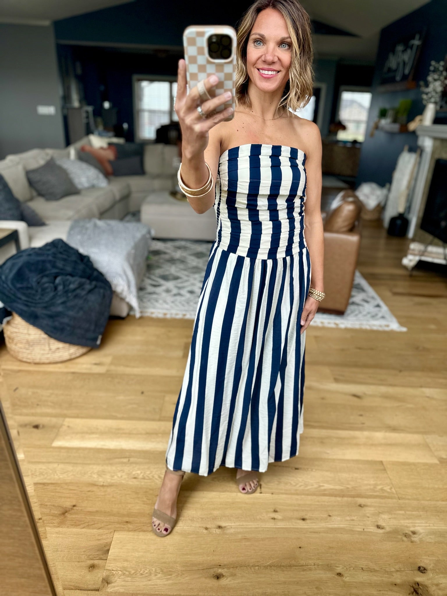 Little By Little Striped Dress - Navy-Blu Pepper-Anna Kaytes Boutique, Women's Fashion Boutique in Grinnell, Iowa