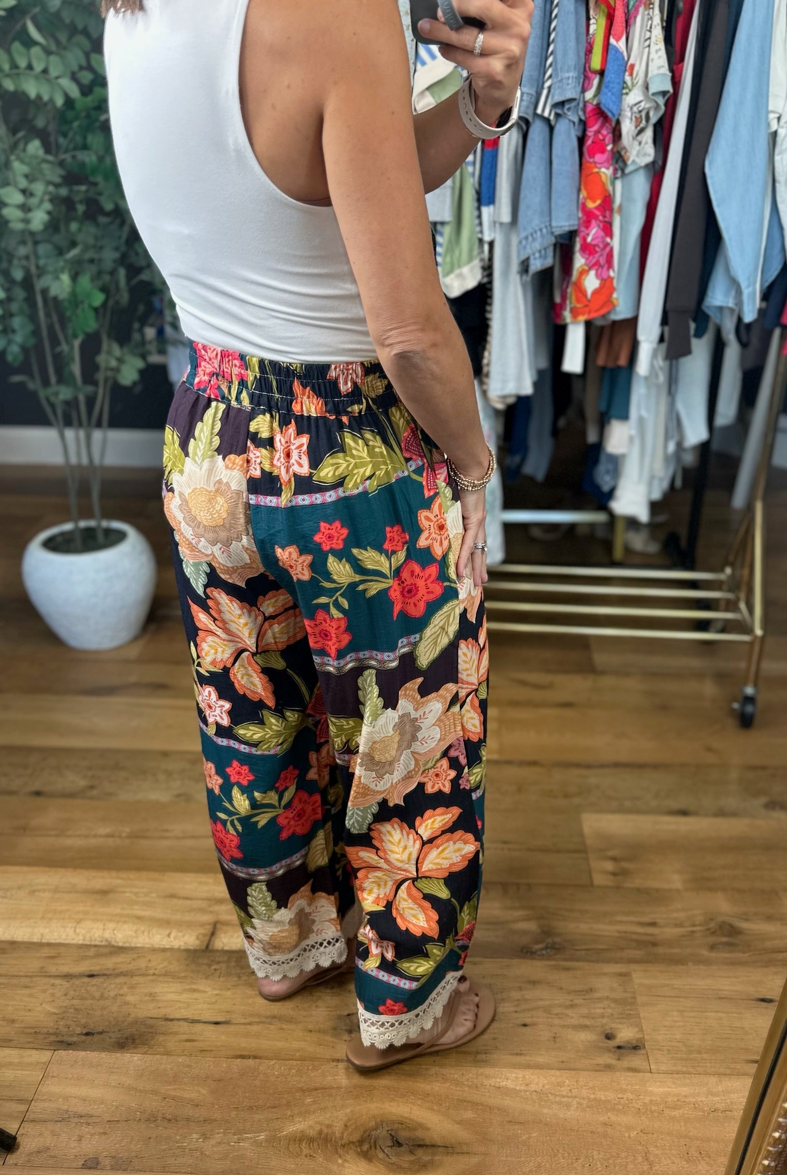 Island Getaway Floral Wide-Leg Pants-Pants-Umgee-Anna Kaytes Boutique, Women's Fashion Boutique in Grinnell, Iowa