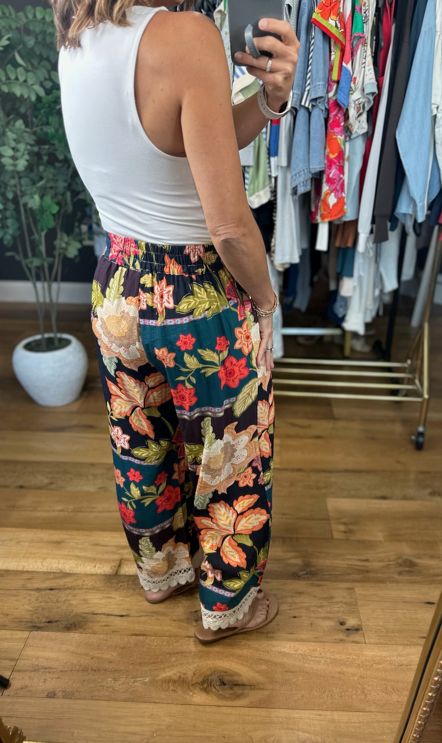 Island Getaway Floral Wide-Leg Pants-Pants-Umgee-Anna Kaytes Boutique, Women's Fashion Boutique in Grinnell, Iowa