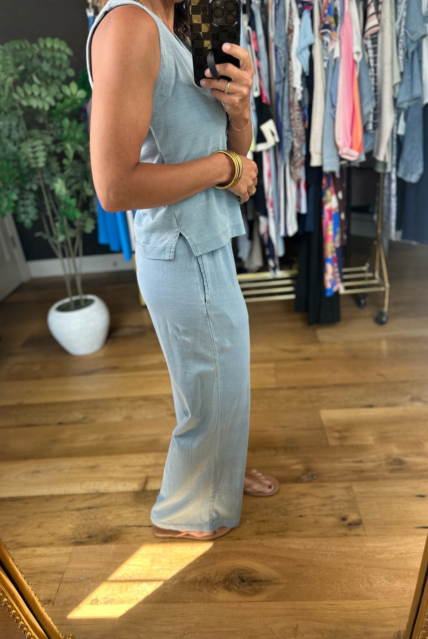 The Selena Button-Down Top + Pant Set-Two Piece Set-Blu Pepper-Anna Kaytes Boutique, Women's Fashion Boutique in Grinnell, Iowa