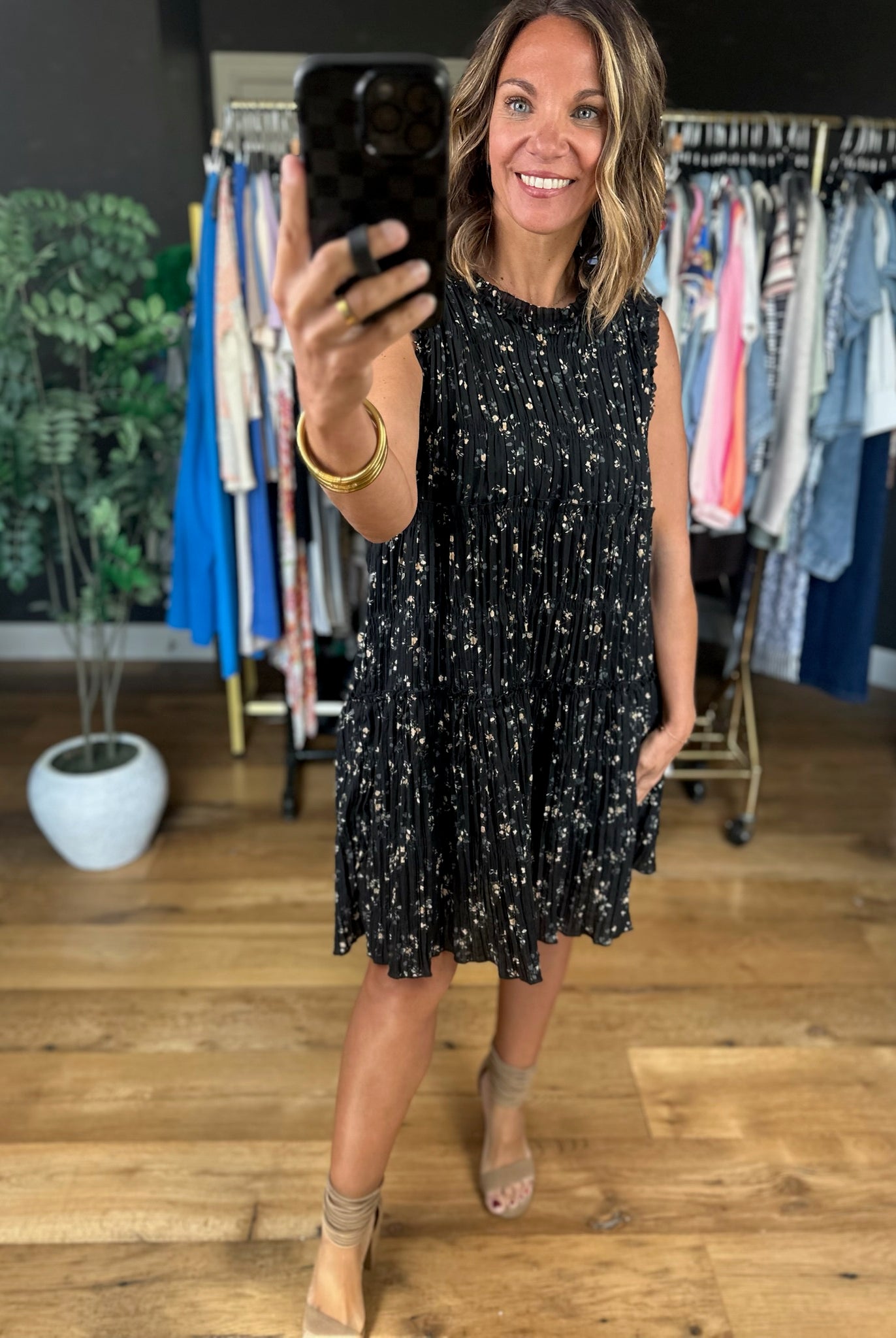 The Right Side Of Us Floral Tiered Dress-Dresses-Easel-Anna Kaytes Boutique, Women's Fashion Boutique in Grinnell, Iowa