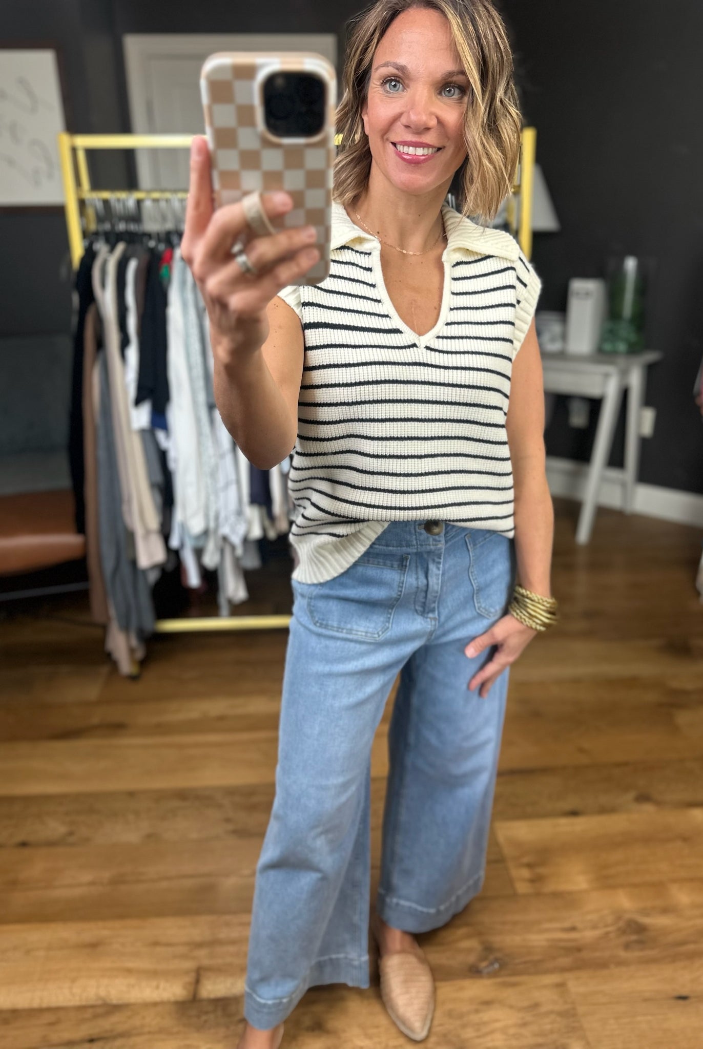 This Opportunity Collared Knit - Cream/Black-Wishlist-Anna Kaytes Boutique, Women's Fashion Boutique in Grinnell, Iowa