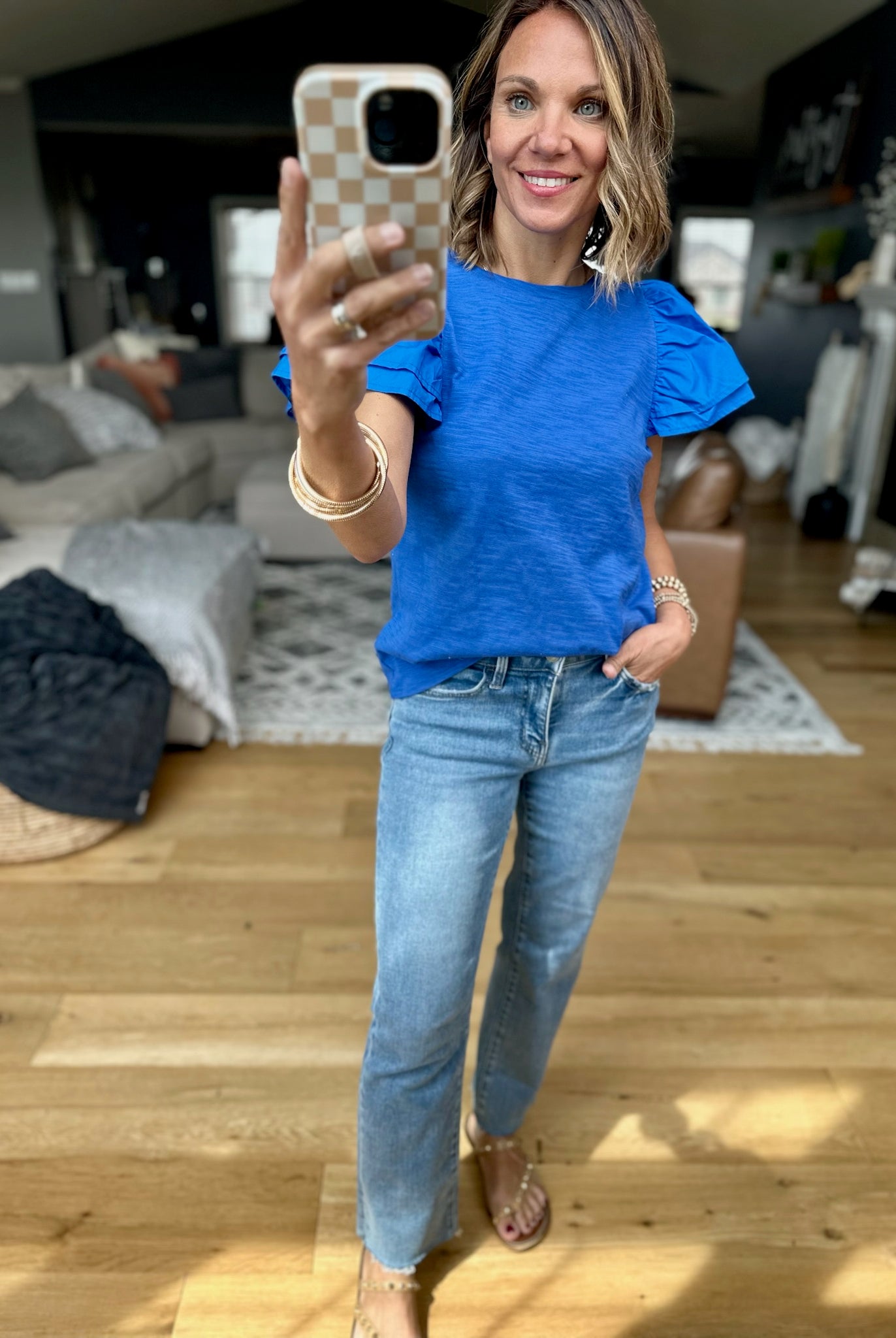 Right Back Here Flutter-Sleeve Top - Multiple Options-THML-Anna Kaytes Boutique, Women's Fashion Boutique in Grinnell, Iowa