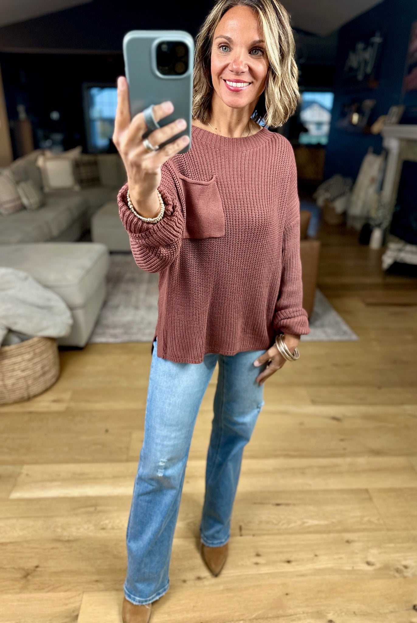 Wondering Why Knit Pocket Sweater-Wishlist-Anna Kaytes Boutique, Women's Fashion Boutique in Grinnell, Iowa
