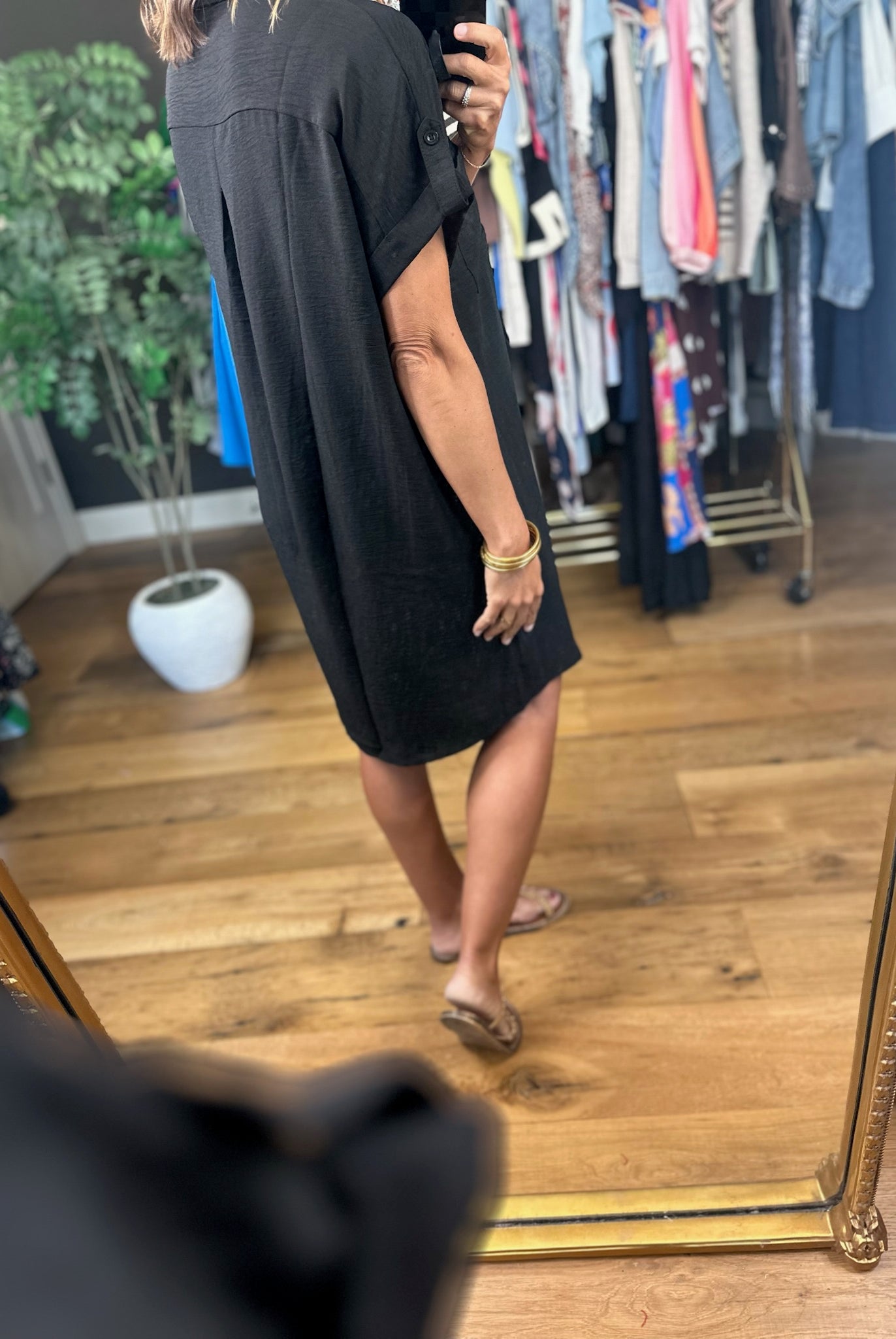 No Issues Button-Down Pocket Dress-Dresses-She & Sky-Anna Kaytes Boutique, Women's Fashion Boutique in Grinnell, Iowa