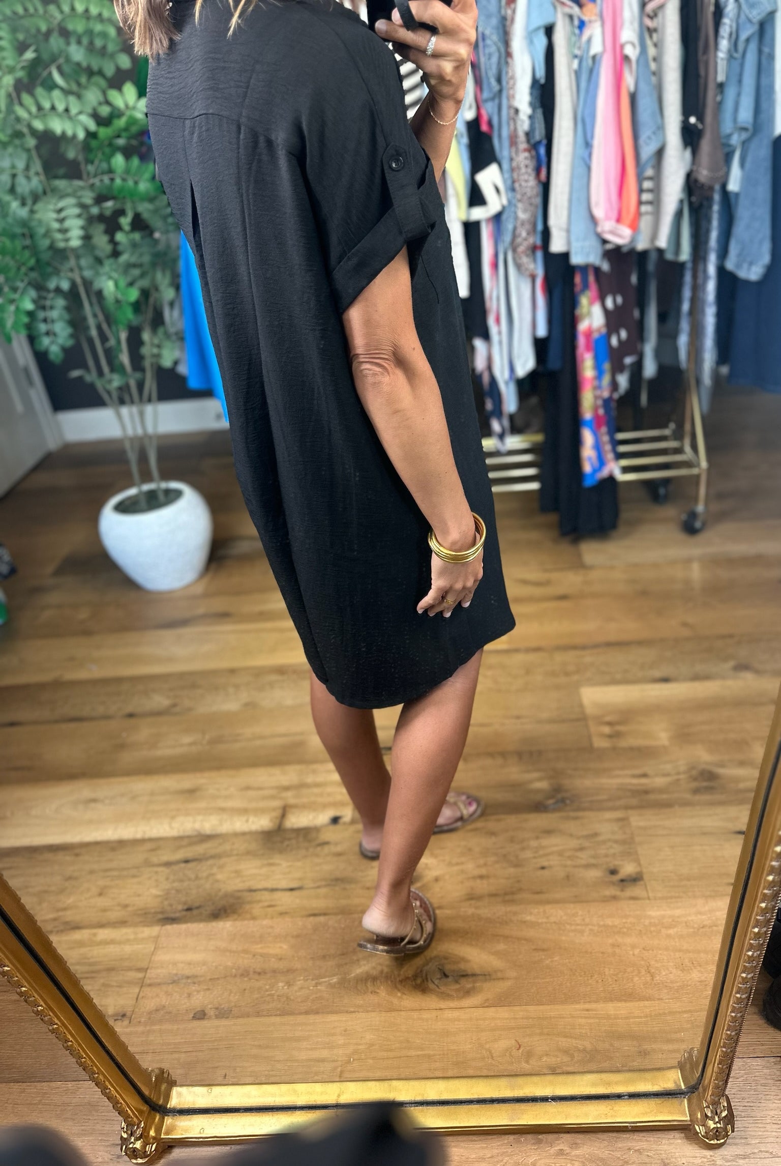 No Issues Button-Down Pocket Dress-Dresses-She & Sky-Anna Kaytes Boutique, Women's Fashion Boutique in Grinnell, Iowa
