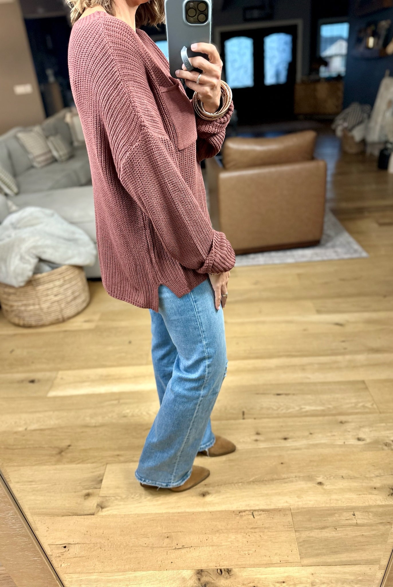 Wondering Why Knit Pocket Sweater-sweater-Wishlist-Anna Kaytes Boutique, Women's Fashion Boutique in Grinnell, Iowa