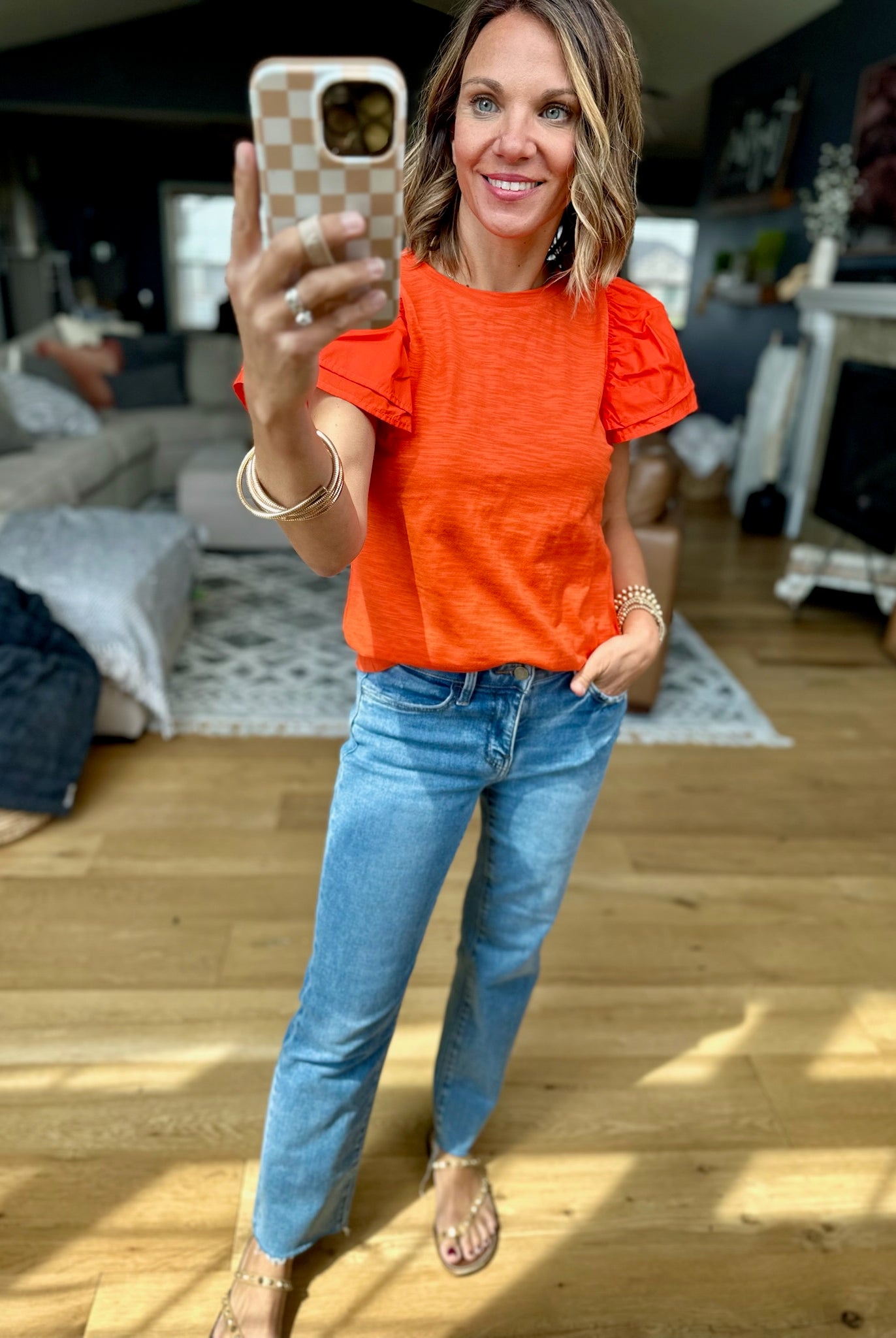 Right Back Here Flutter-Sleeve Top - Multiple Options-THML-Anna Kaytes Boutique, Women's Fashion Boutique in Grinnell, Iowa