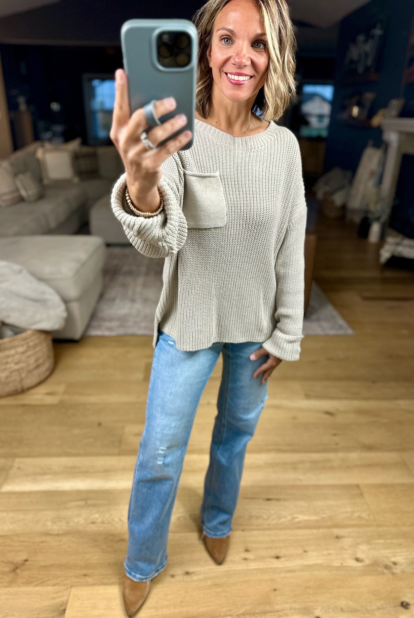 Wondering Why Knit Pocket Sweater-Wishlist-Anna Kaytes Boutique, Women's Fashion Boutique in Grinnell, Iowa