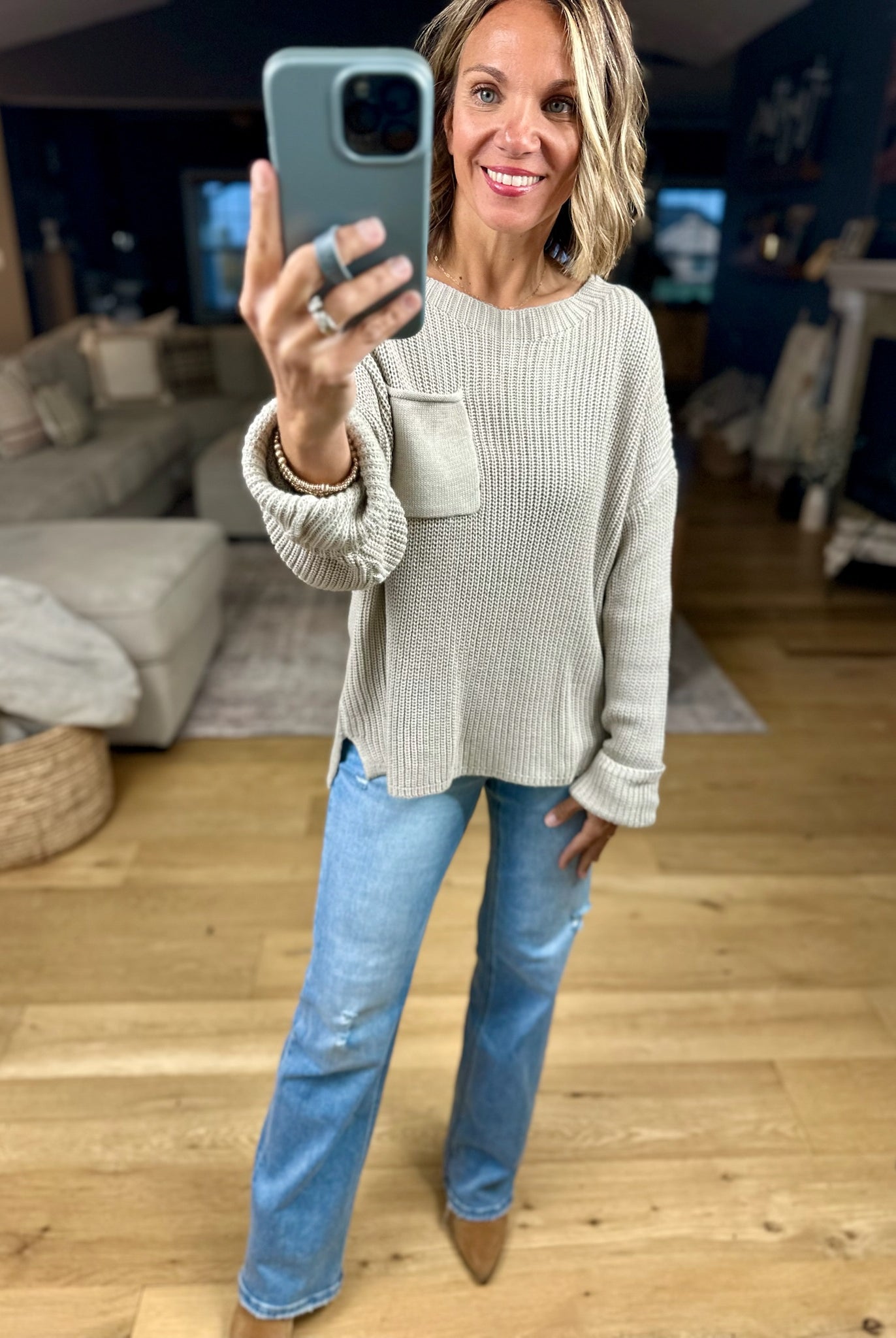 Wondering Why Knit Pocket Sweater-Wishlist-Anna Kaytes Boutique, Women's Fashion Boutique in Grinnell, Iowa