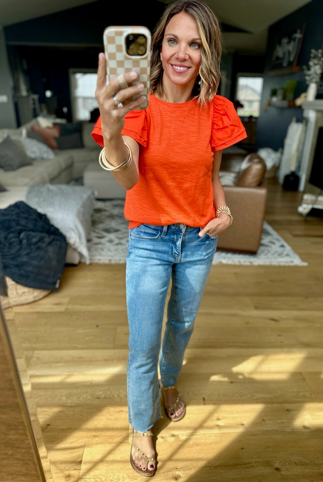 Right Back Here Flutter-Sleeve Top - Multiple Options-THML-Anna Kaytes Boutique, Women's Fashion Boutique in Grinnell, Iowa