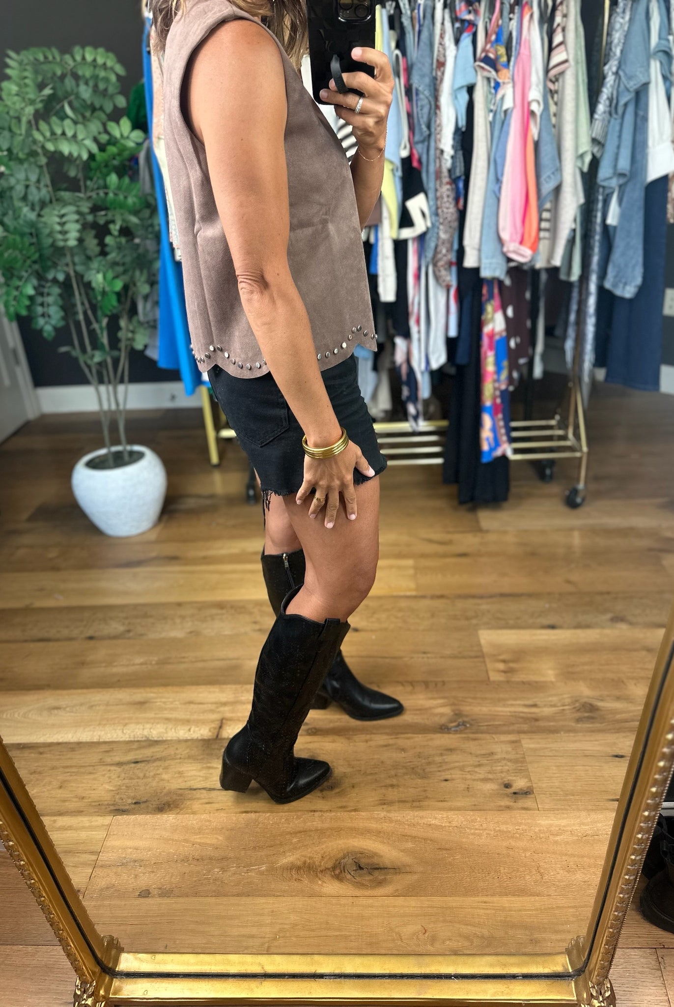 Just Getting Started Studded Top-Sleeveless-She & Sky-Anna Kaytes Boutique, Women's Fashion Boutique in Grinnell, Iowa