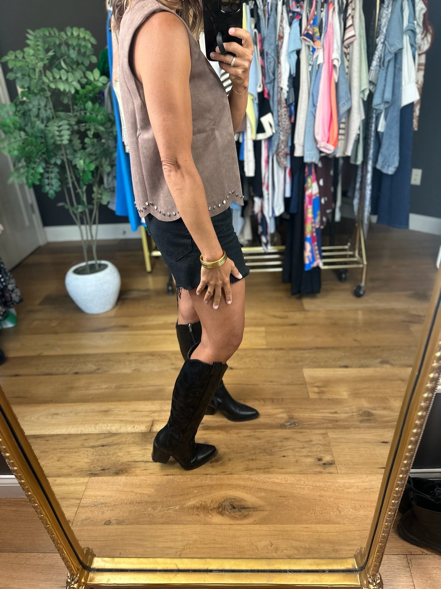 Just Getting Started Studded Top-Sleeveless-She & Sky-Anna Kaytes Boutique, Women's Fashion Boutique in Grinnell, Iowa