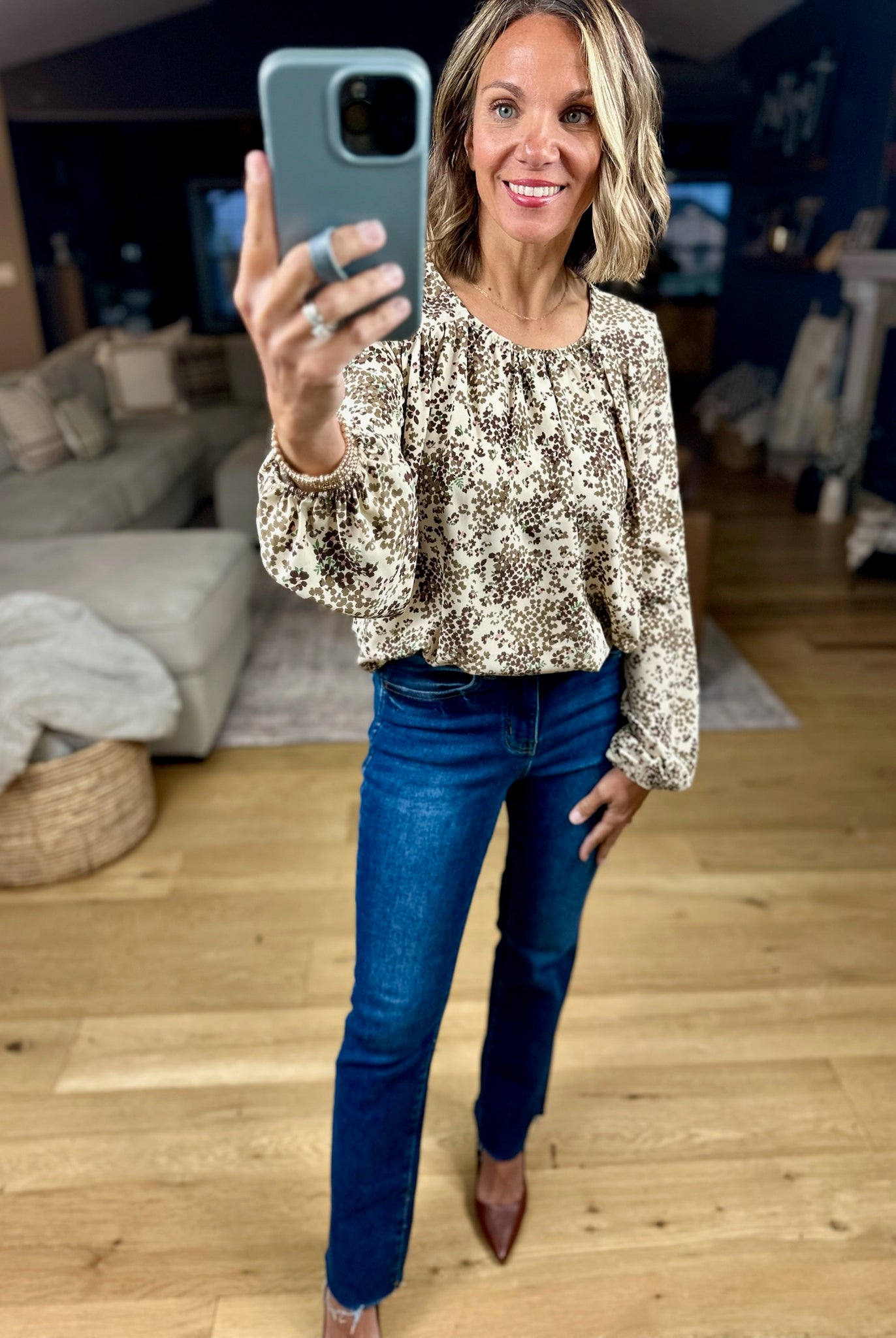 Until The End Floral Flowy Top-Les Amis-Anna Kaytes Boutique, Women's Fashion Boutique in Grinnell, Iowa