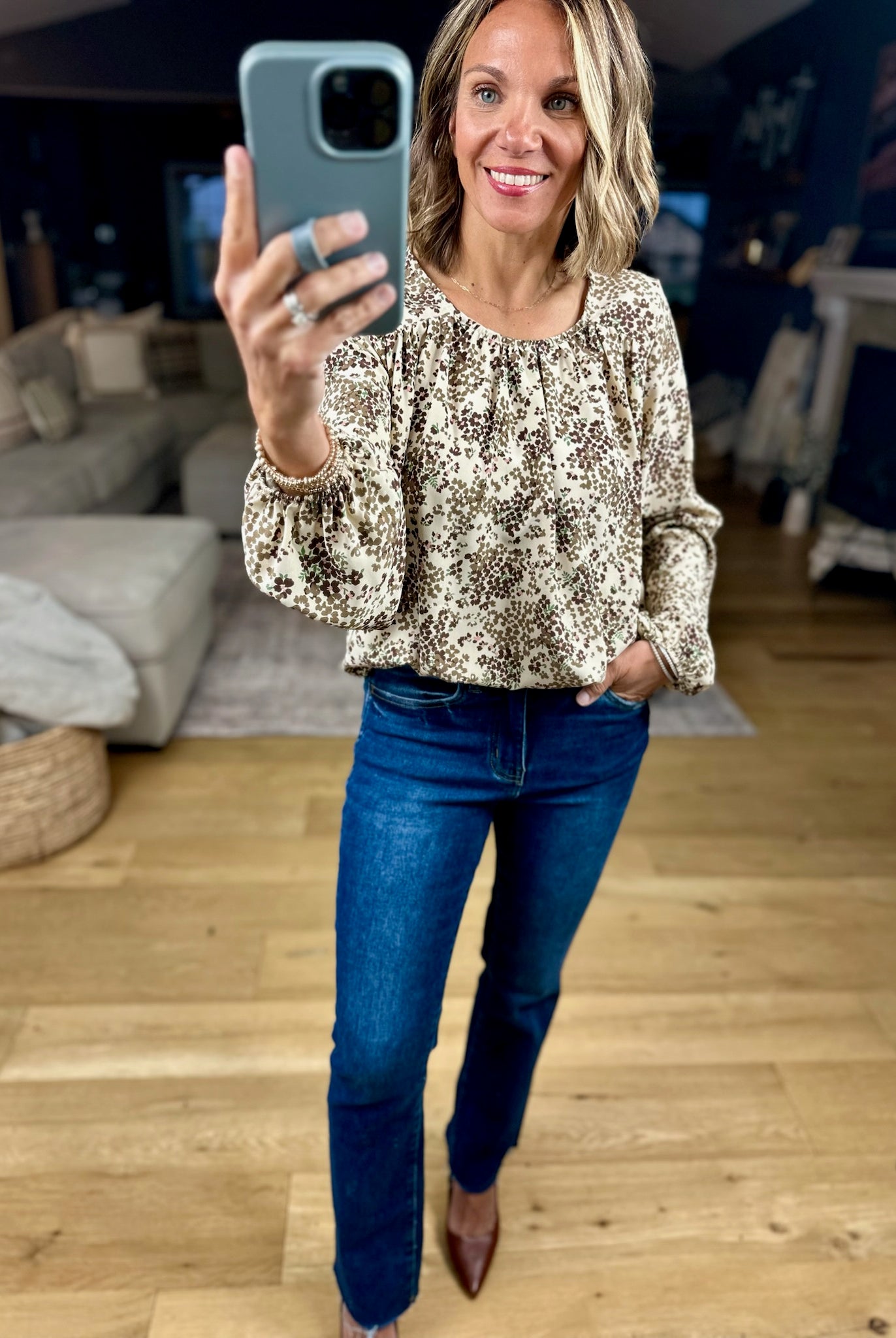 Until The End Floral Flowy Top-Les Amis-Anna Kaytes Boutique, Women's Fashion Boutique in Grinnell, Iowa