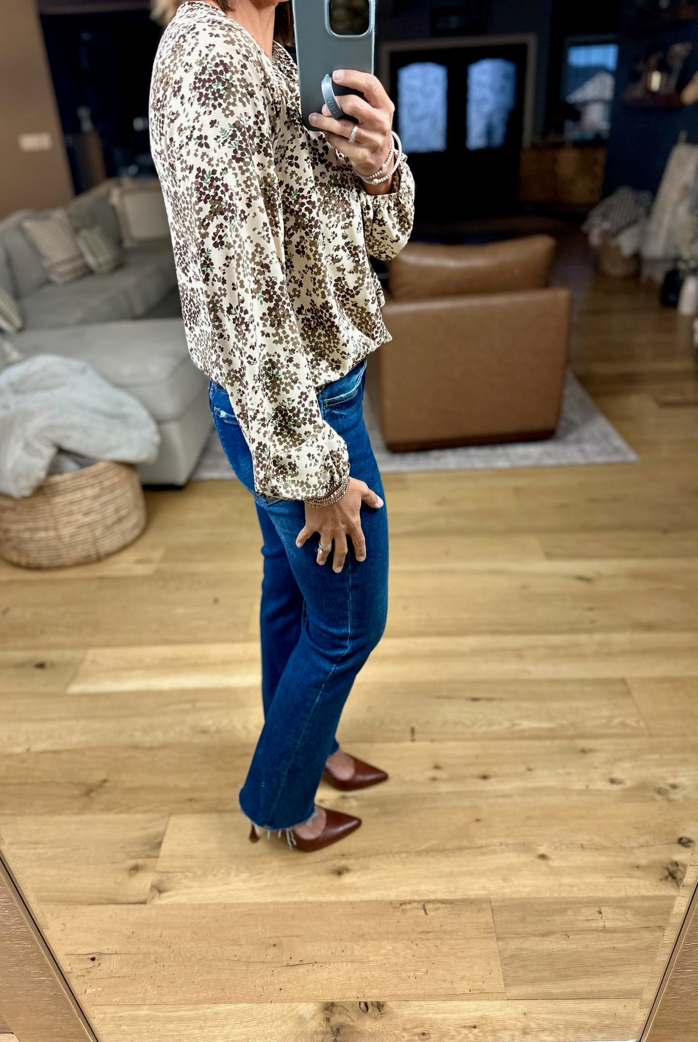 Until The End Floral Flowy Top-Les Amis-Anna Kaytes Boutique, Women's Fashion Boutique in Grinnell, Iowa