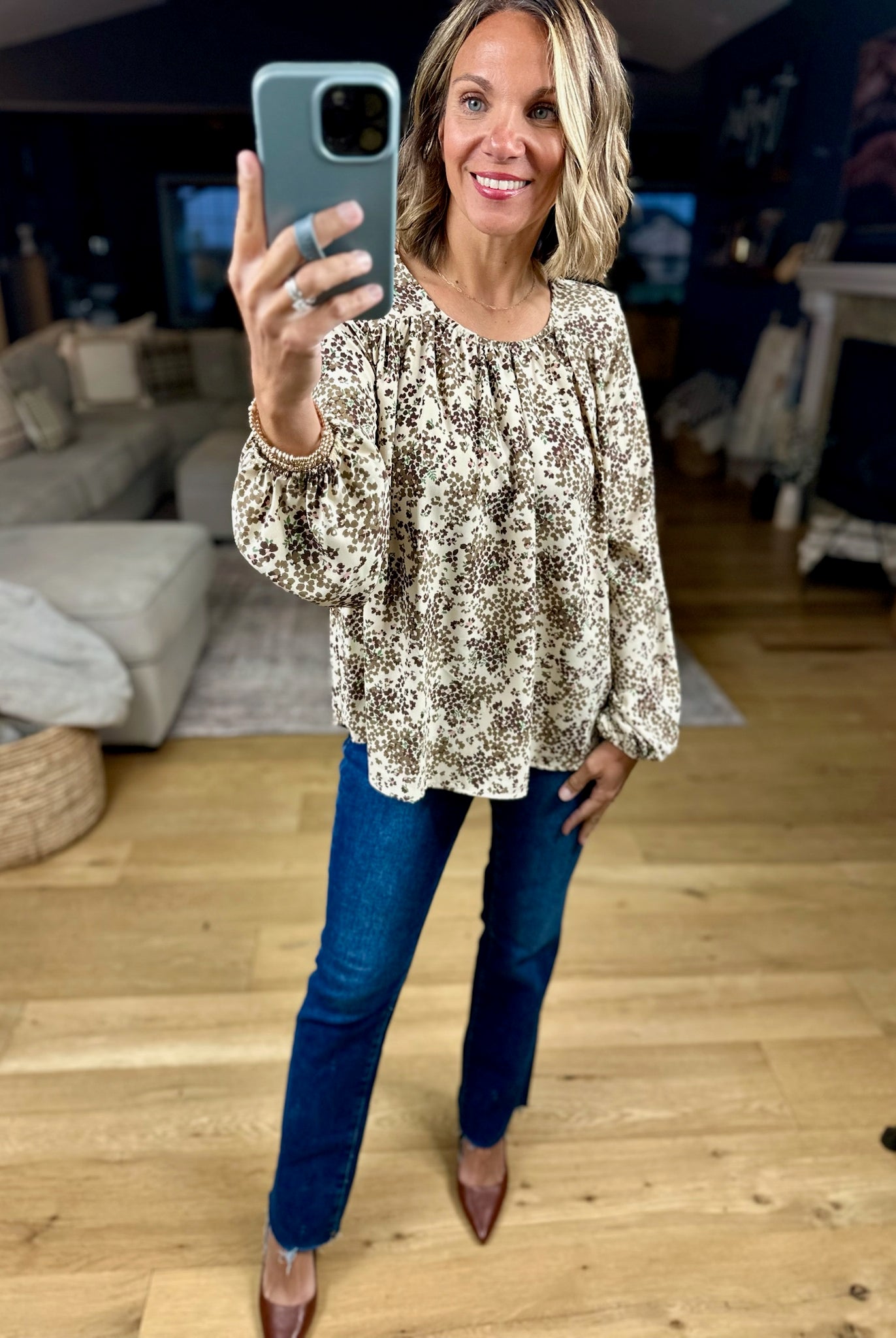 Until The End Floral Flowy Top-Les Amis-Anna Kaytes Boutique, Women's Fashion Boutique in Grinnell, Iowa