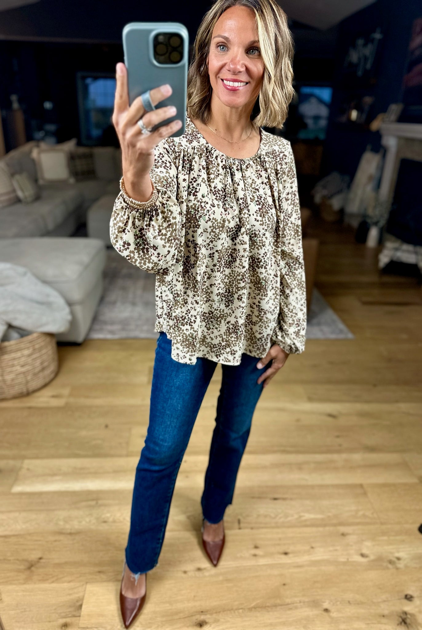 Until The End Floral Flowy Top-Les Amis-Anna Kaytes Boutique, Women's Fashion Boutique in Grinnell, Iowa