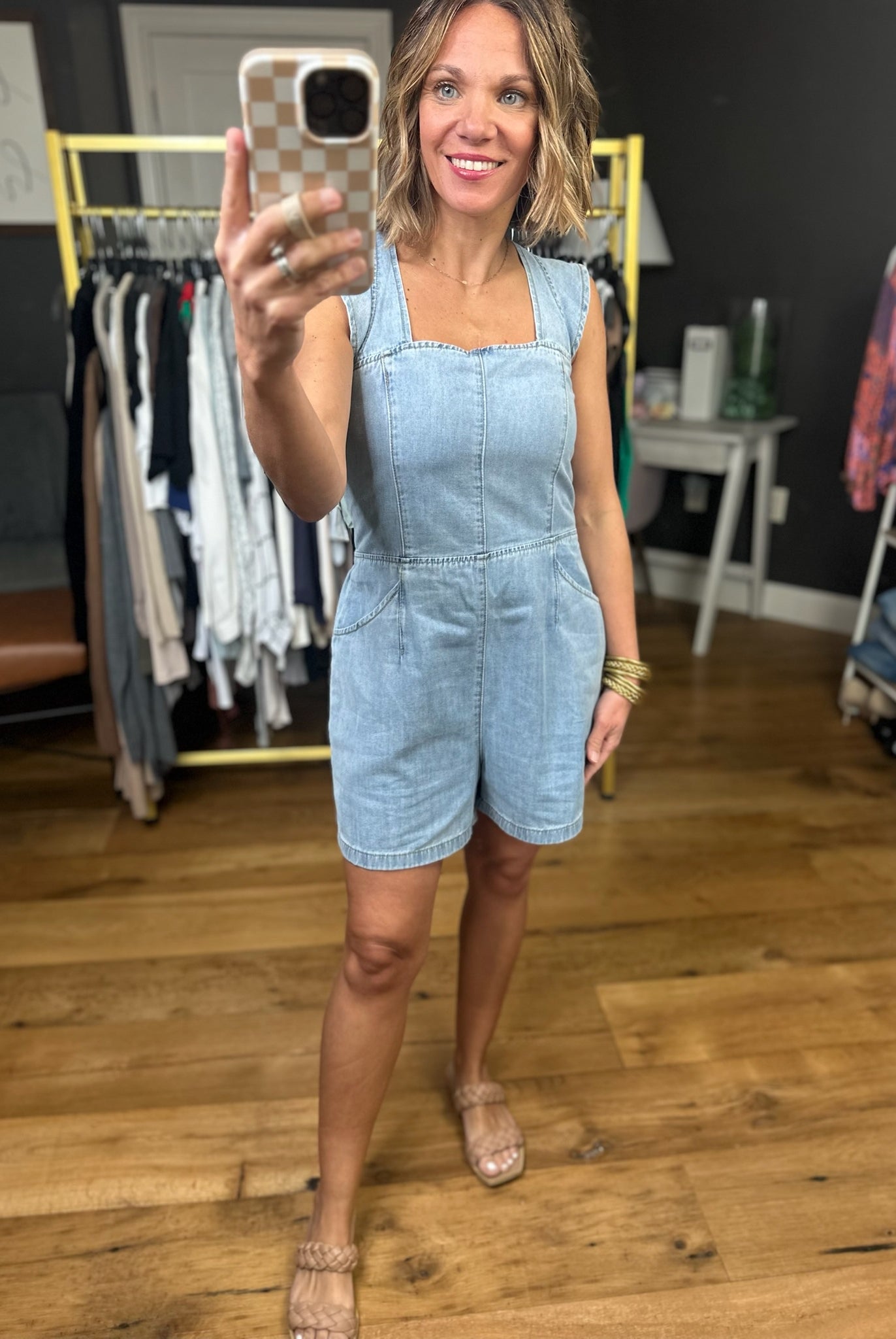 Just Having Fun Denim Romper-Wishlist-Anna Kaytes Boutique, Women's Fashion Boutique in Grinnell, Iowa