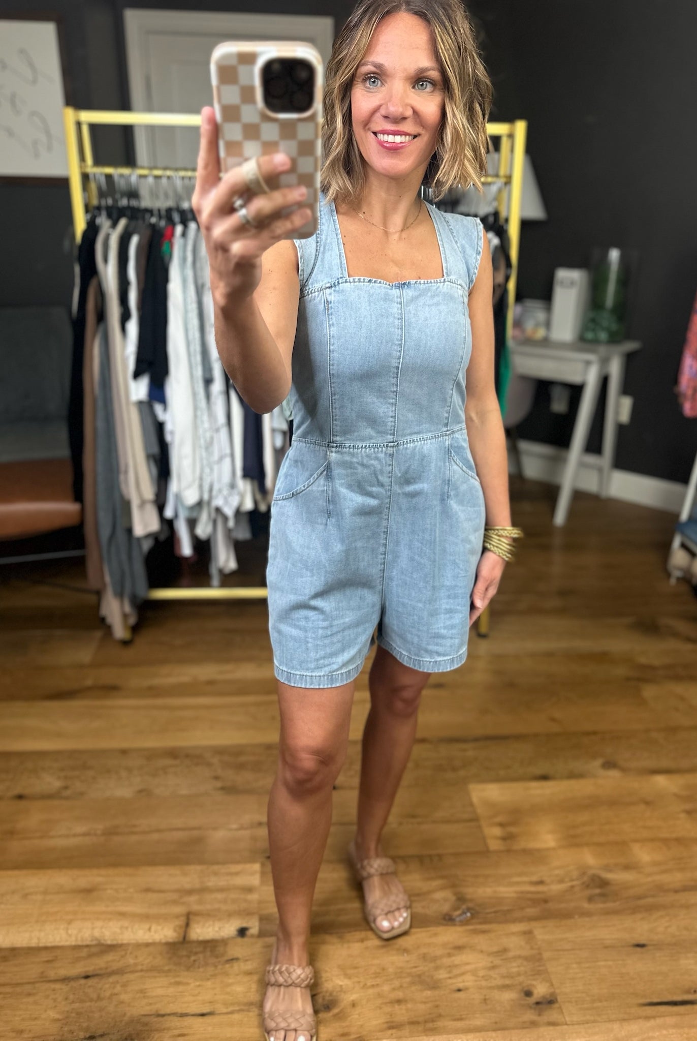 Just Having Fun Denim Romper-Wishlist-Anna Kaytes Boutique, Women's Fashion Boutique in Grinnell, Iowa