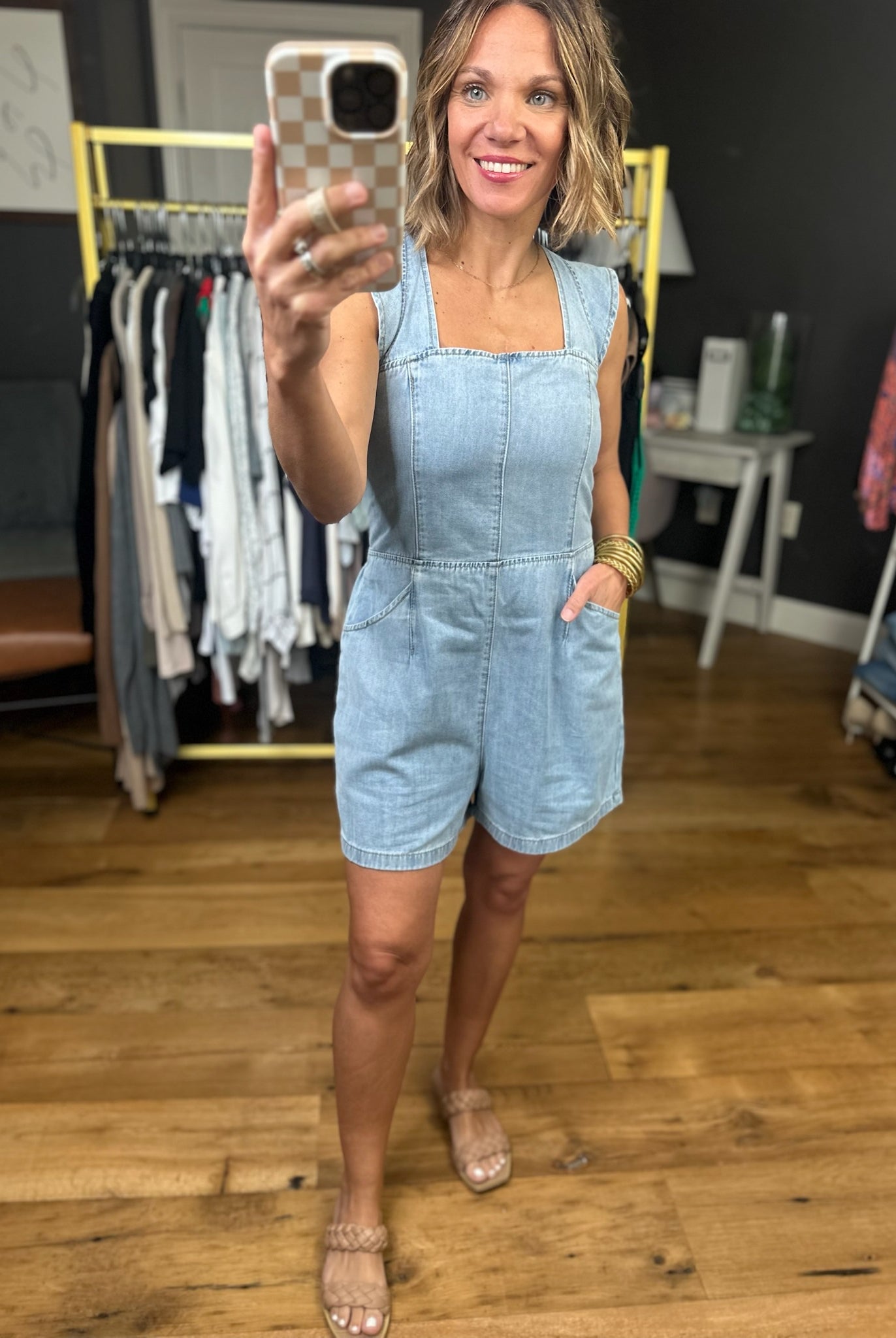 Just Having Fun Denim Romper-Wishlist-Anna Kaytes Boutique, Women's Fashion Boutique in Grinnell, Iowa