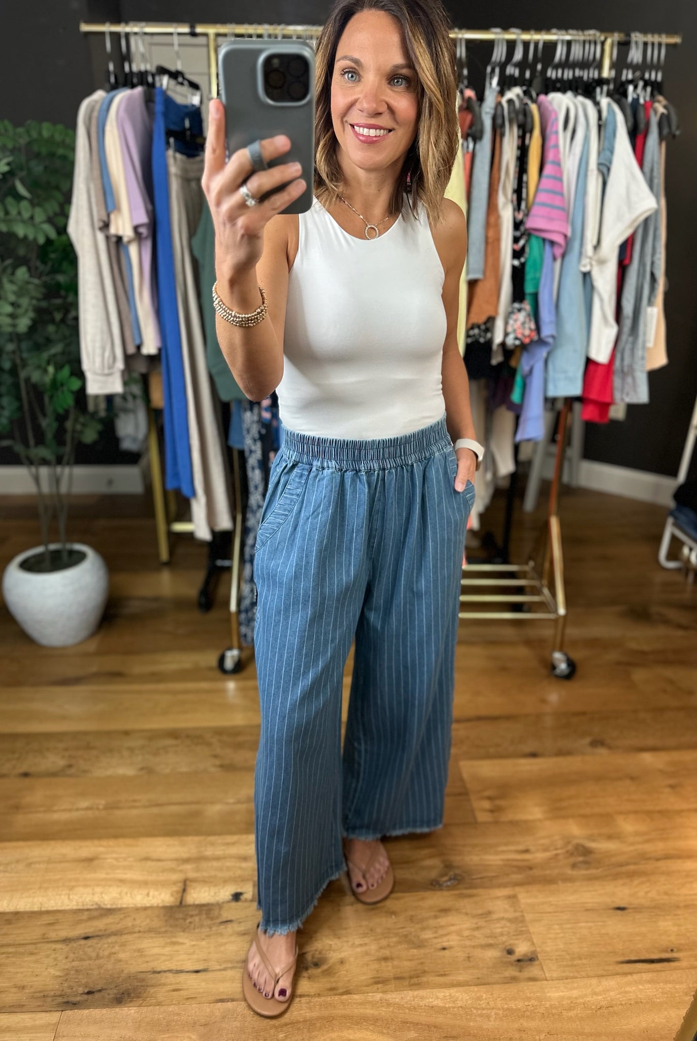 Make The Best Of It Striped Pant-Pants-Umgee-Anna Kaytes Boutique, Women's Fashion Boutique in Grinnell, Iowa