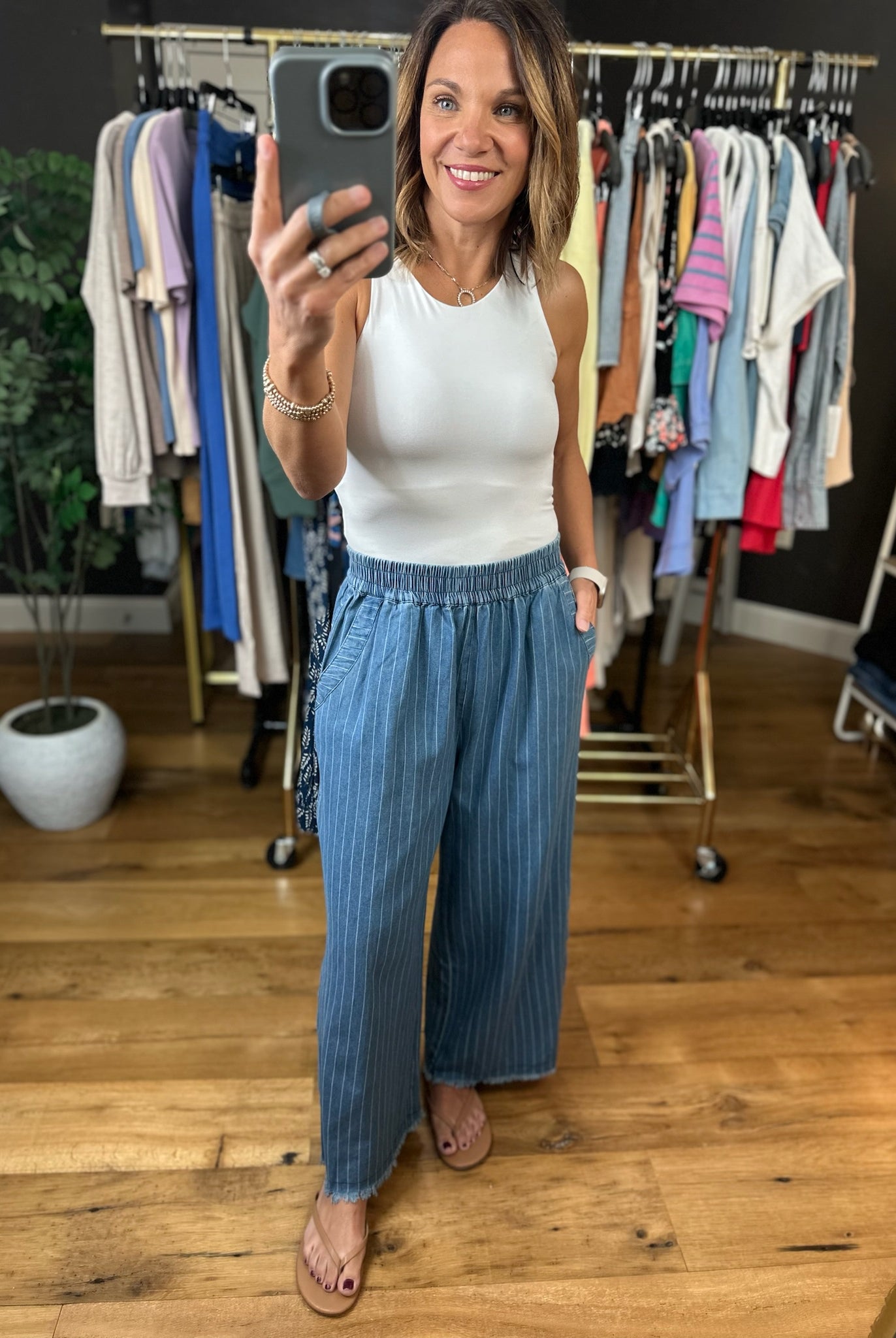 Make The Best Of It Striped Pant-Pants-Umgee-Anna Kaytes Boutique, Women's Fashion Boutique in Grinnell, Iowa