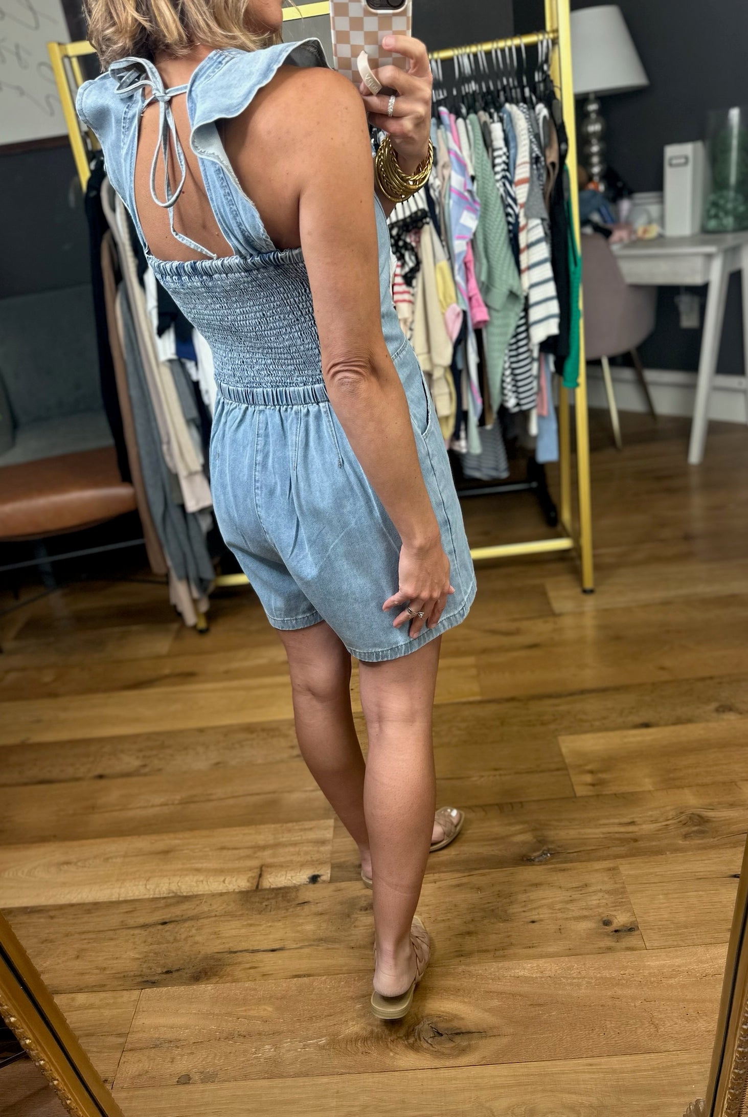 Just Having Fun Denim Romper-Wishlist-Anna Kaytes Boutique, Women's Fashion Boutique in Grinnell, Iowa