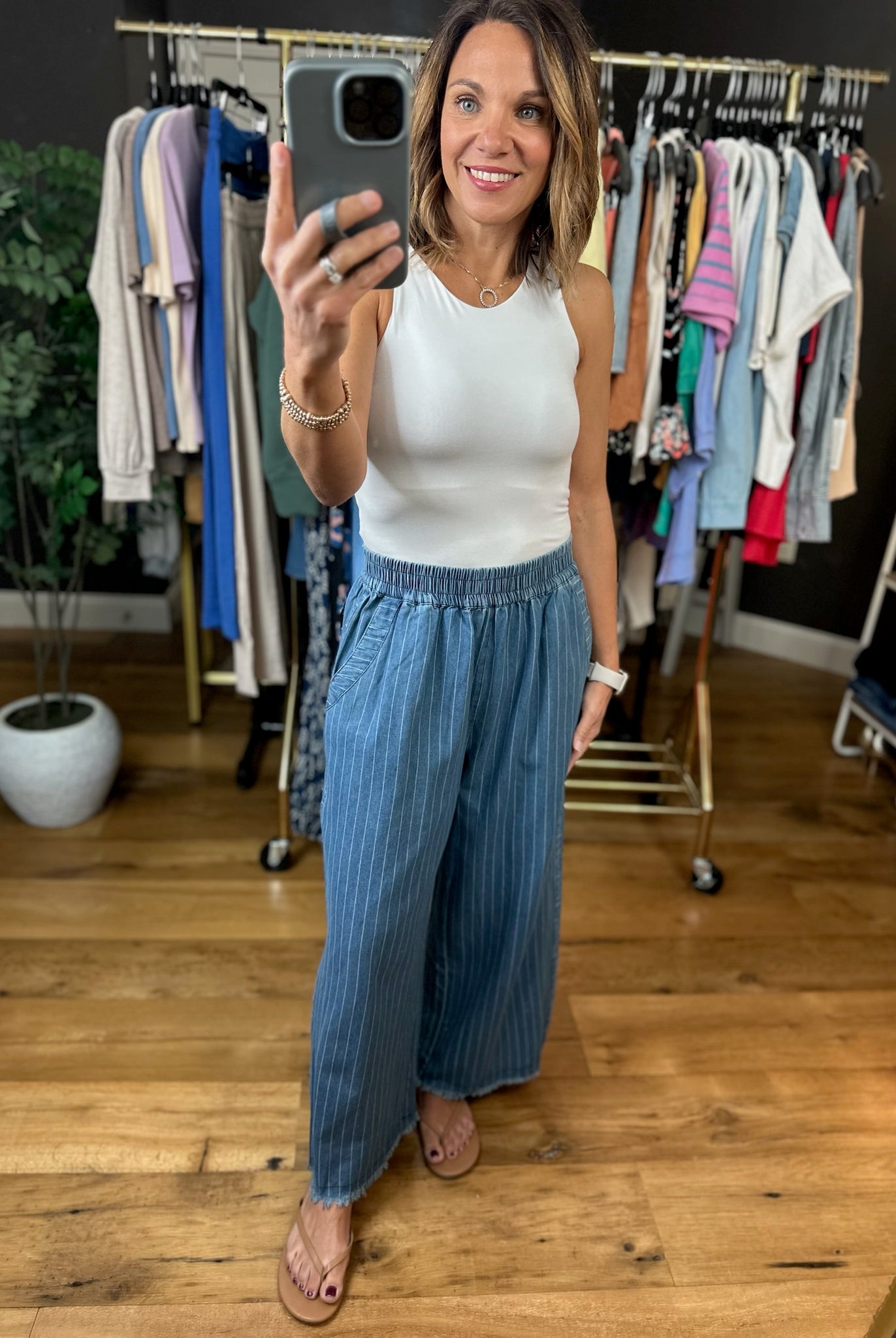 Make The Best Of It Striped Pant-Pants-Umgee-Anna Kaytes Boutique, Women's Fashion Boutique in Grinnell, Iowa