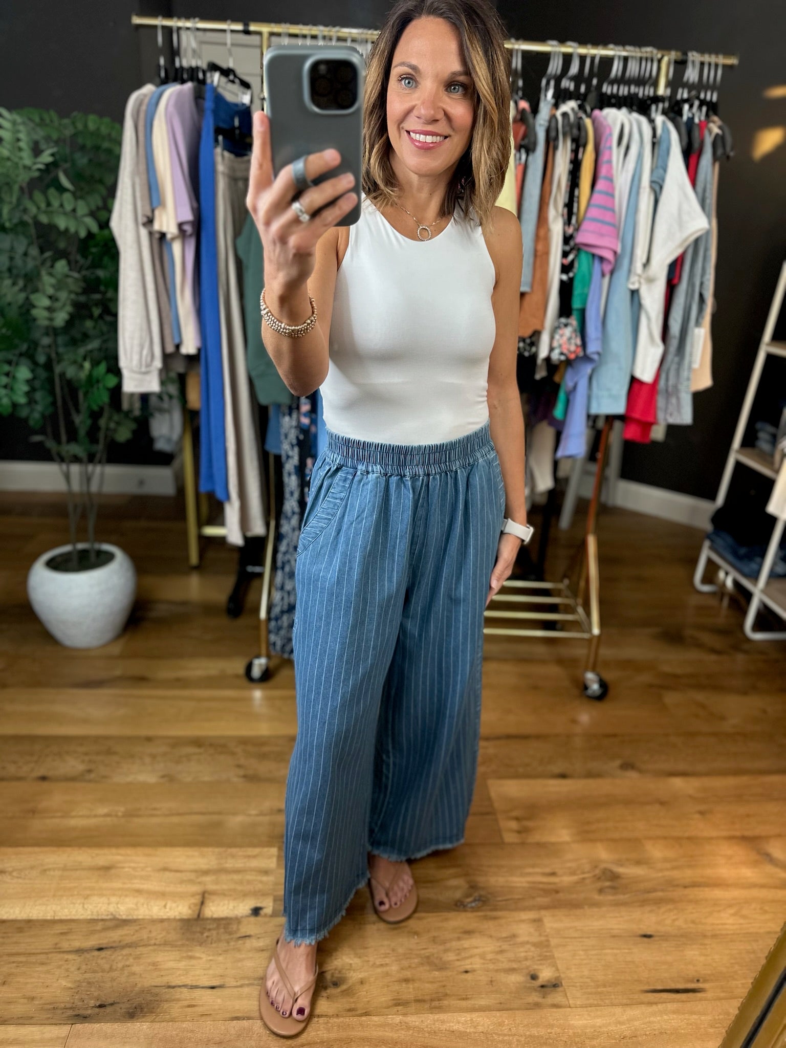 Make The Best Of It Striped Pant-Pants-Umgee-Anna Kaytes Boutique, Women's Fashion Boutique in Grinnell, Iowa