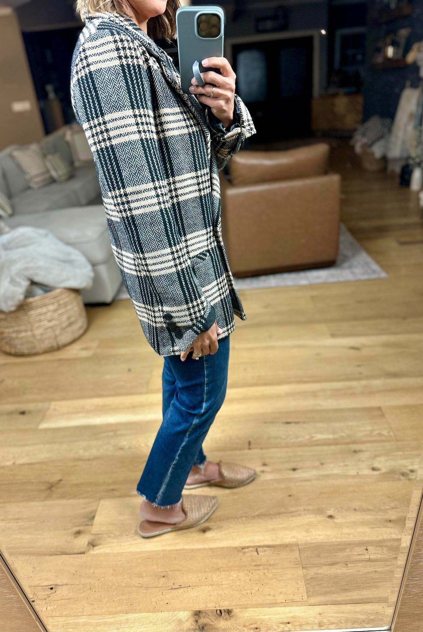 Type Of Talk Plaid Blazer Jacket-Blu Pepper-Anna Kaytes Boutique, Women's Fashion Boutique in Grinnell, Iowa