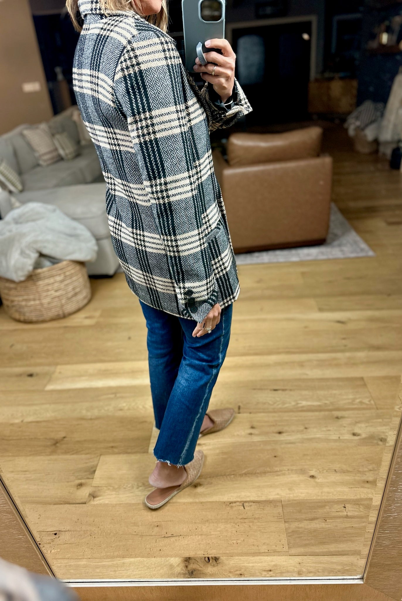 Type Of Talk Plaid Blazer Jacket-Blu Pepper-Anna Kaytes Boutique, Women's Fashion Boutique in Grinnell, Iowa
