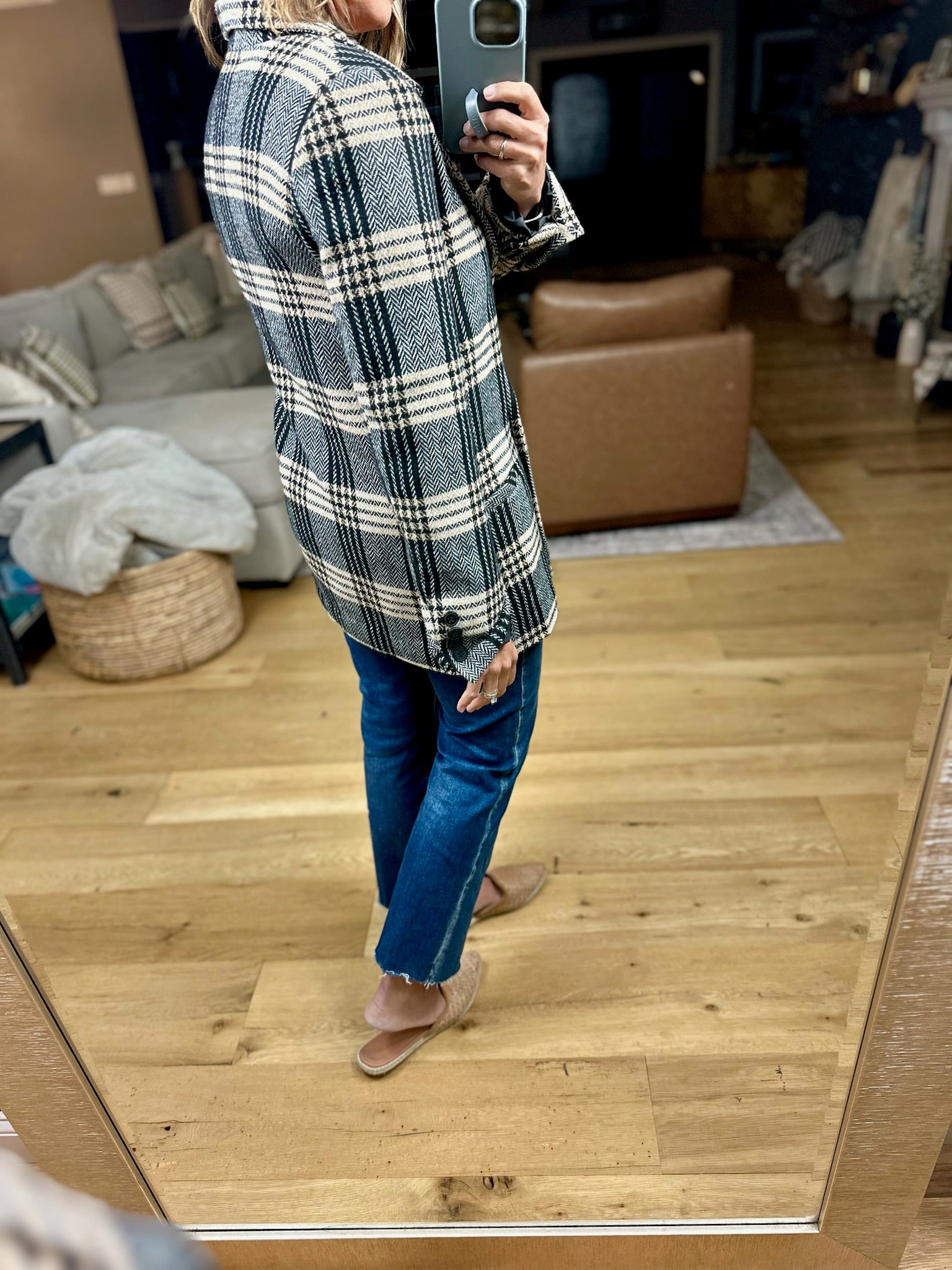 Type Of Talk Plaid Blazer Jacket-Blu Pepper-Anna Kaytes Boutique, Women's Fashion Boutique in Grinnell, Iowa